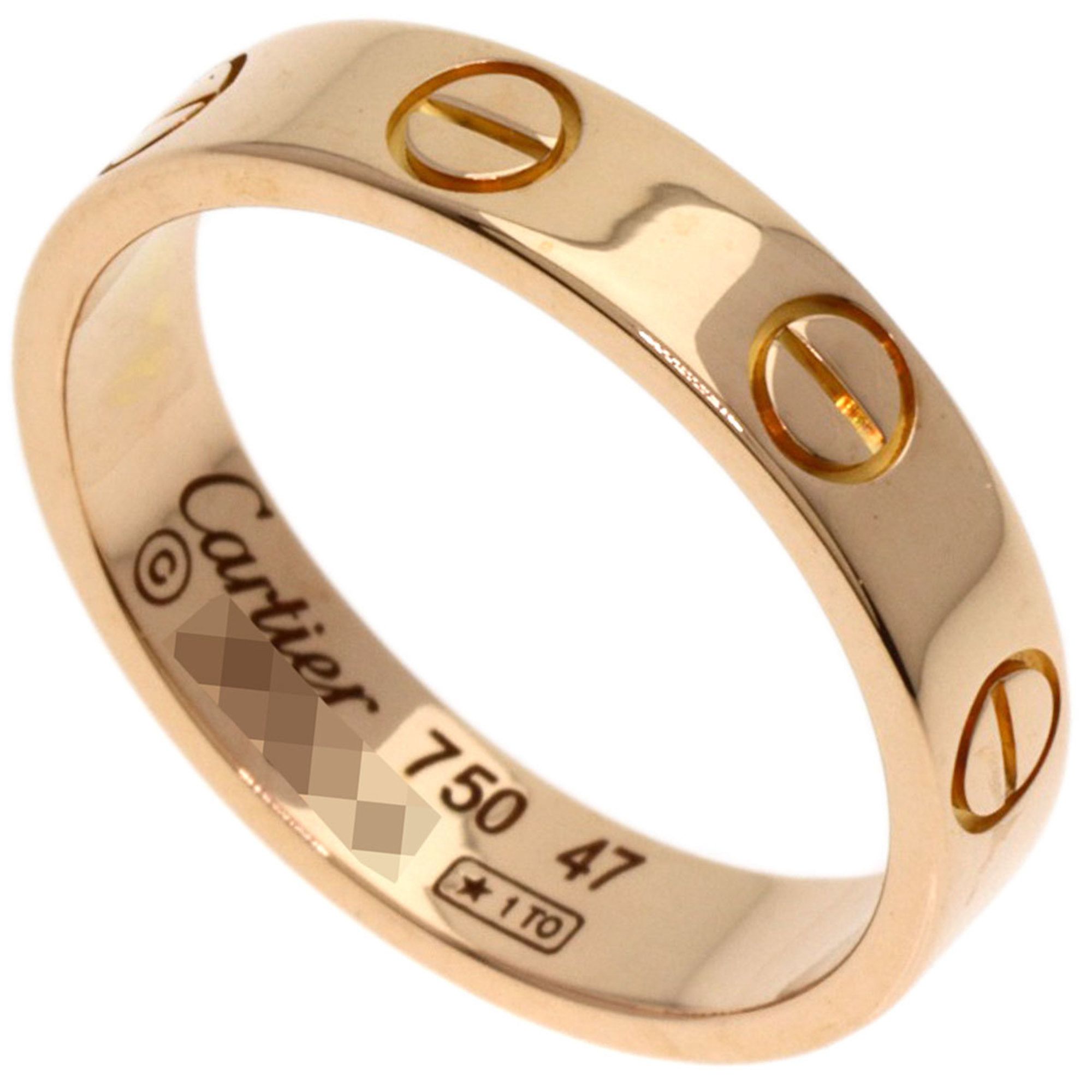 Cartier Mini Love Ring #47 18K Pink Gold Women's CARTIER
