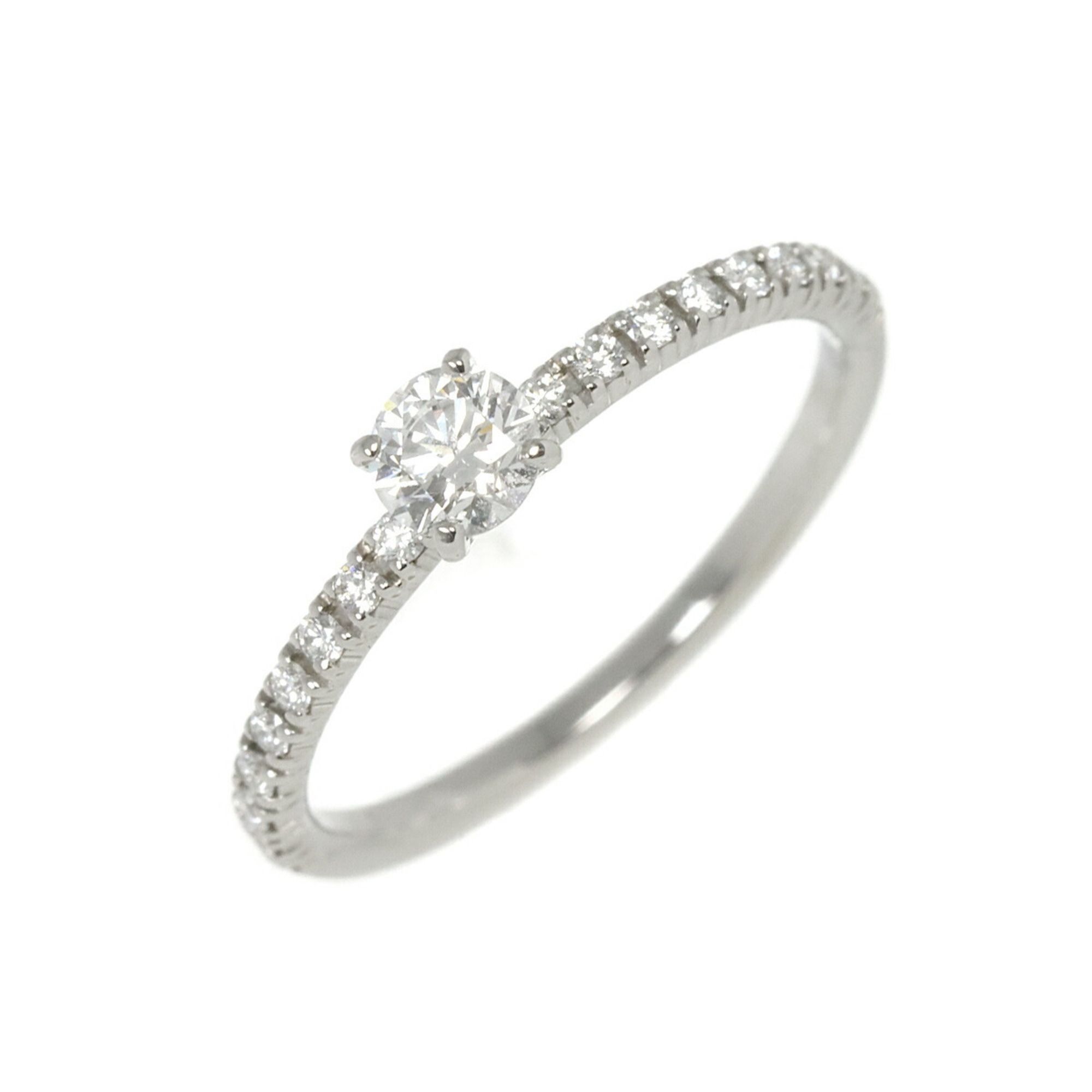 Cartier Ethancel Half Diamond 0.18ct E VVS1 EX #45 Ring Pt Platinum