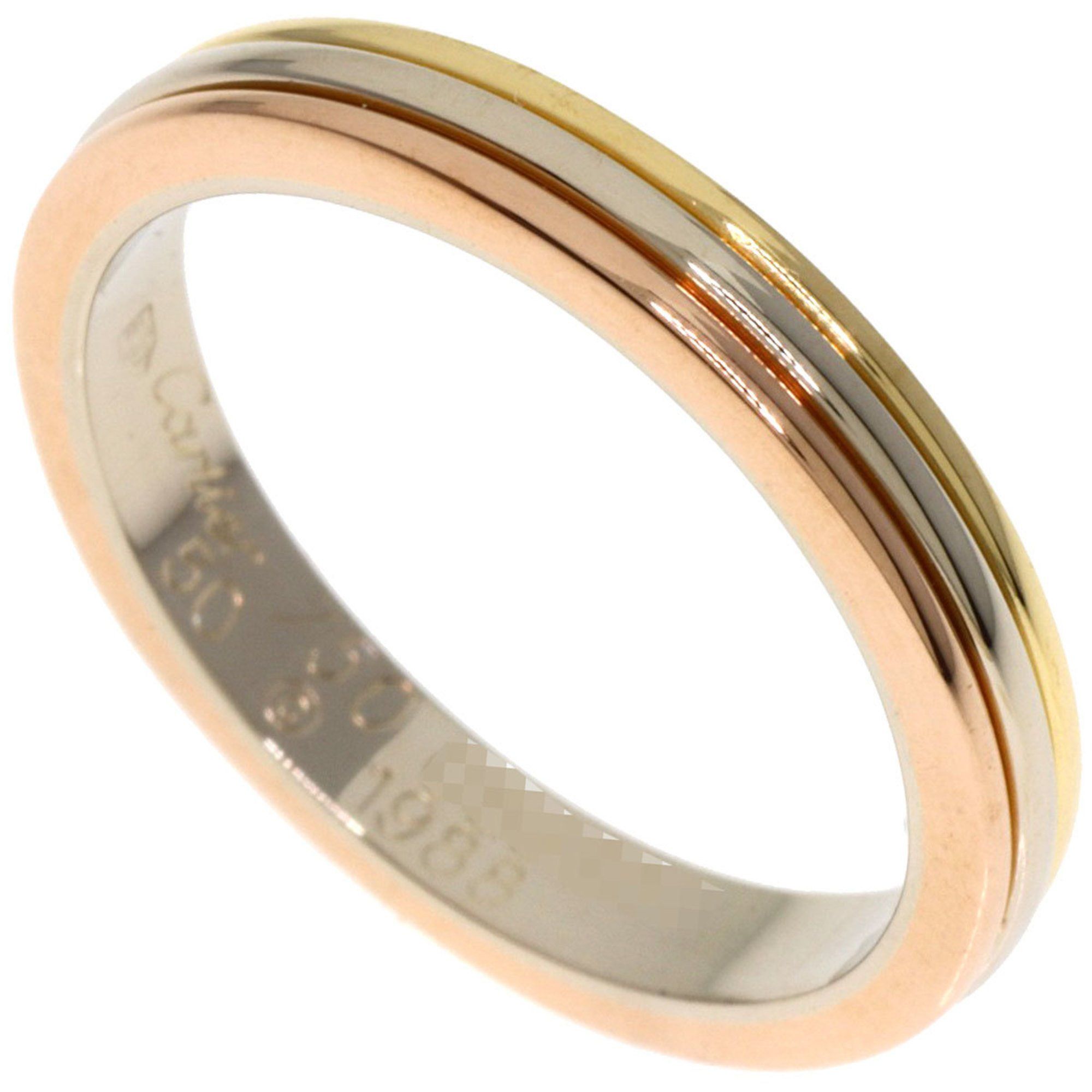Cartier Three Color #50 Ring, K18 Yellow Gold, K18WG, K18PG, Women's, CARTIER