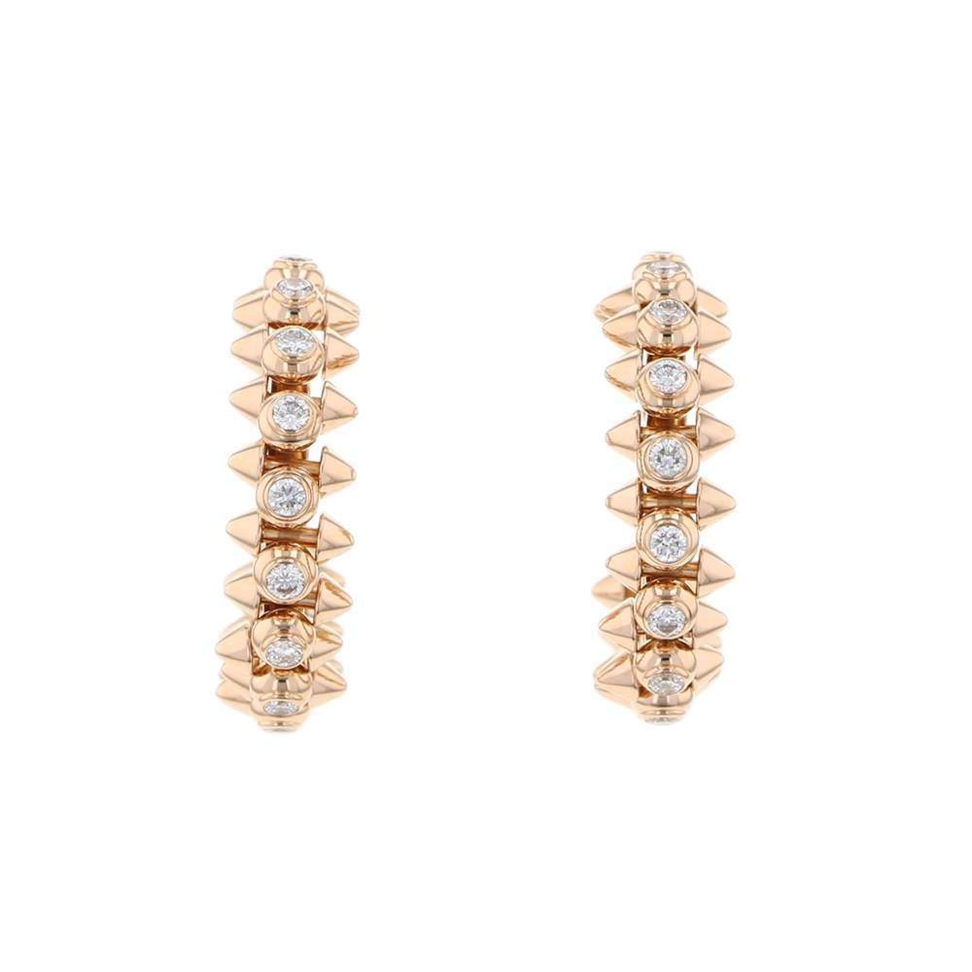 Cartier Earrings Crash de Diamond 14P Total 0.83ct K18PG Pink Gold N8515173