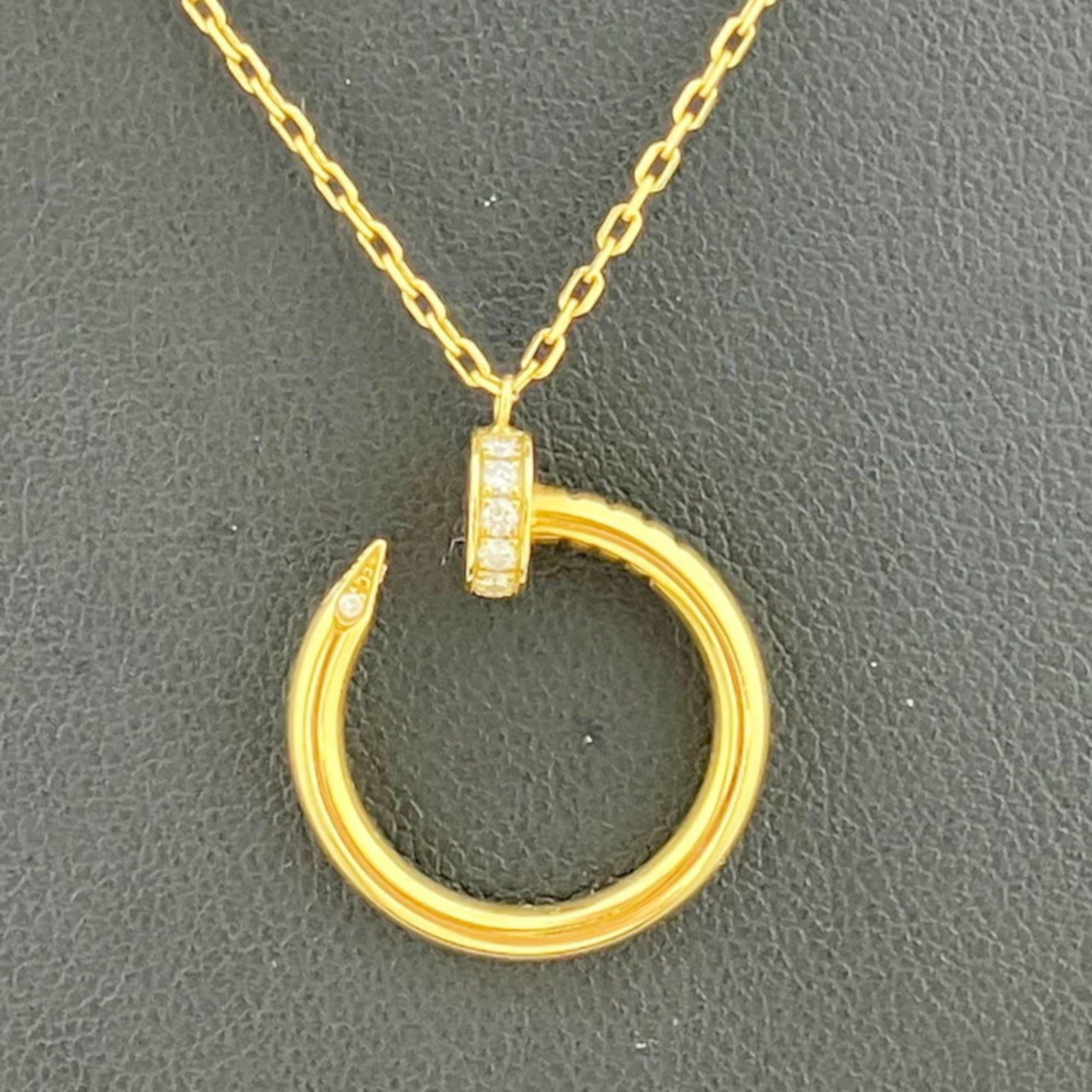 Cartier Juste un Clou Necklace K18YG Diamond 750 5.8g Yellow Gold Pendant for Women and Men