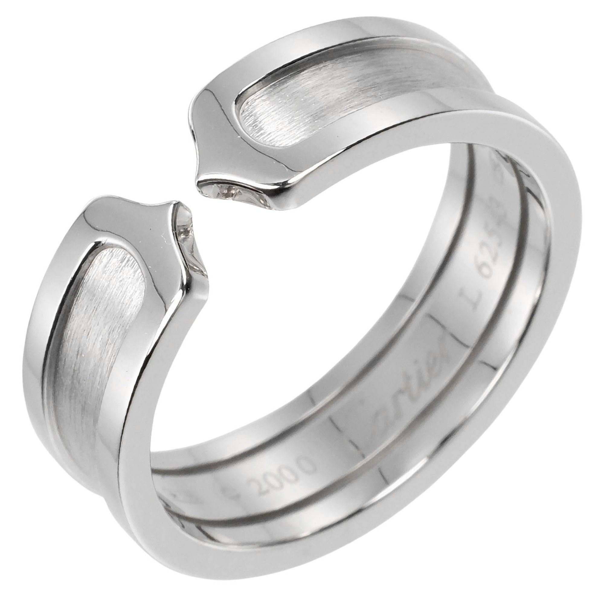 Cartier 2C size 17 ring, 18K white gold, approx. 8.35g