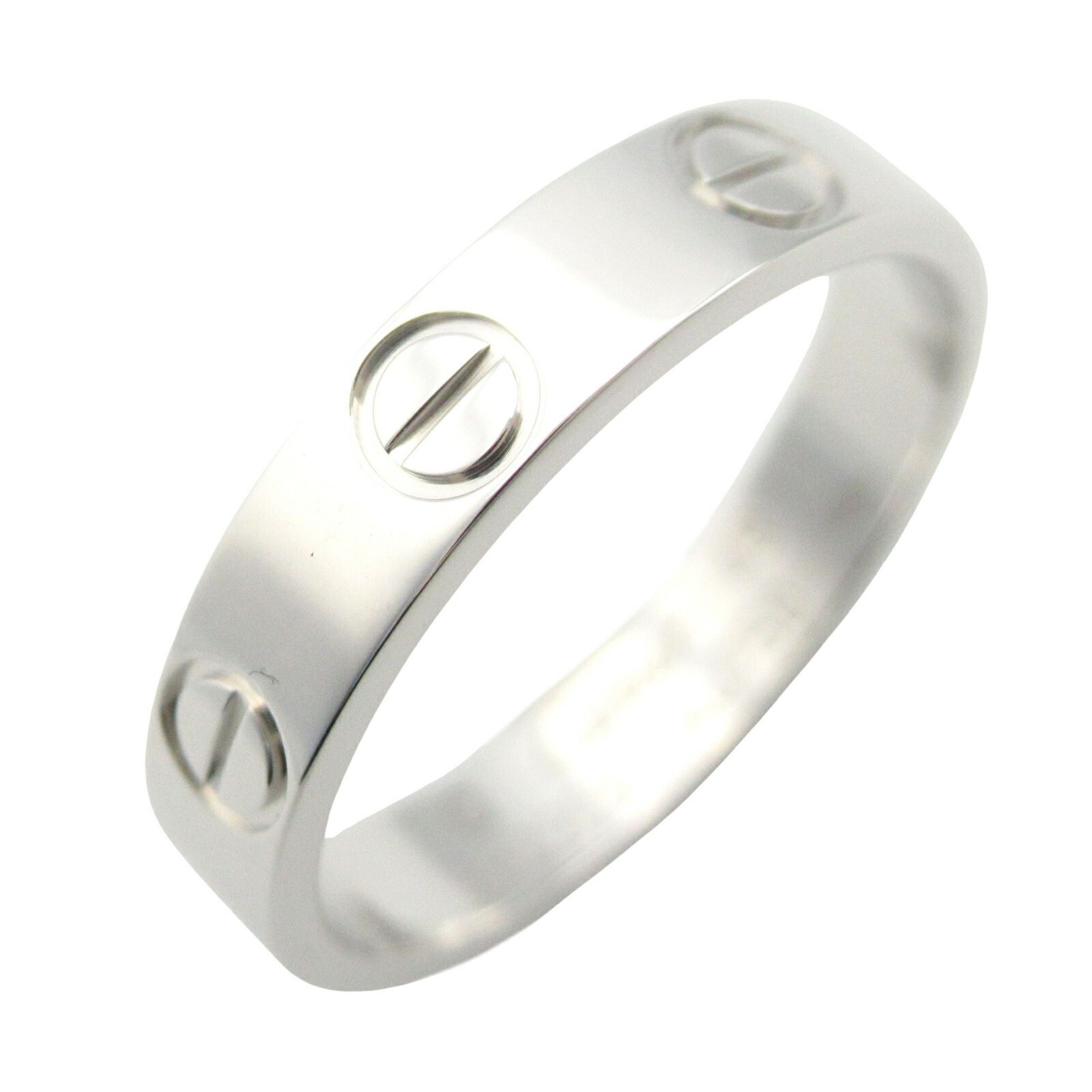 CARTIER Mini Love Ring, 18KWG (White Gold), Women's, Silver