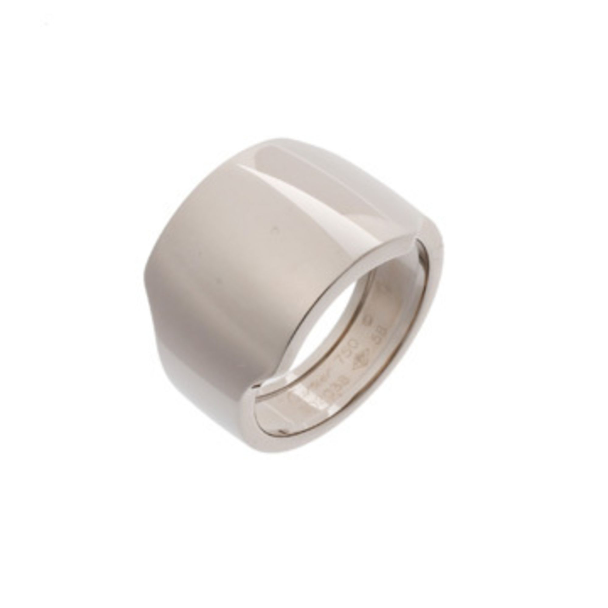 CARTIER Santos-Dumont Ring #58 Size 18 Unisex 18K White Gold WG