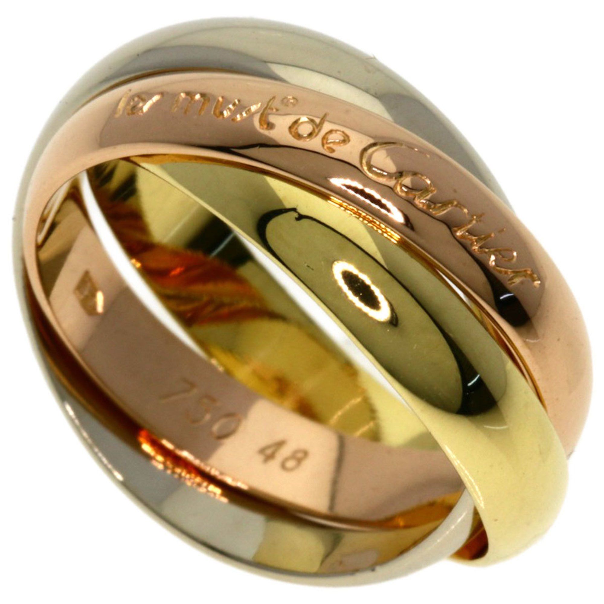 Cartier Trinity #48 Ring, K18 Yellow Gold, K18WG, K18PG, Women's, CARTIER