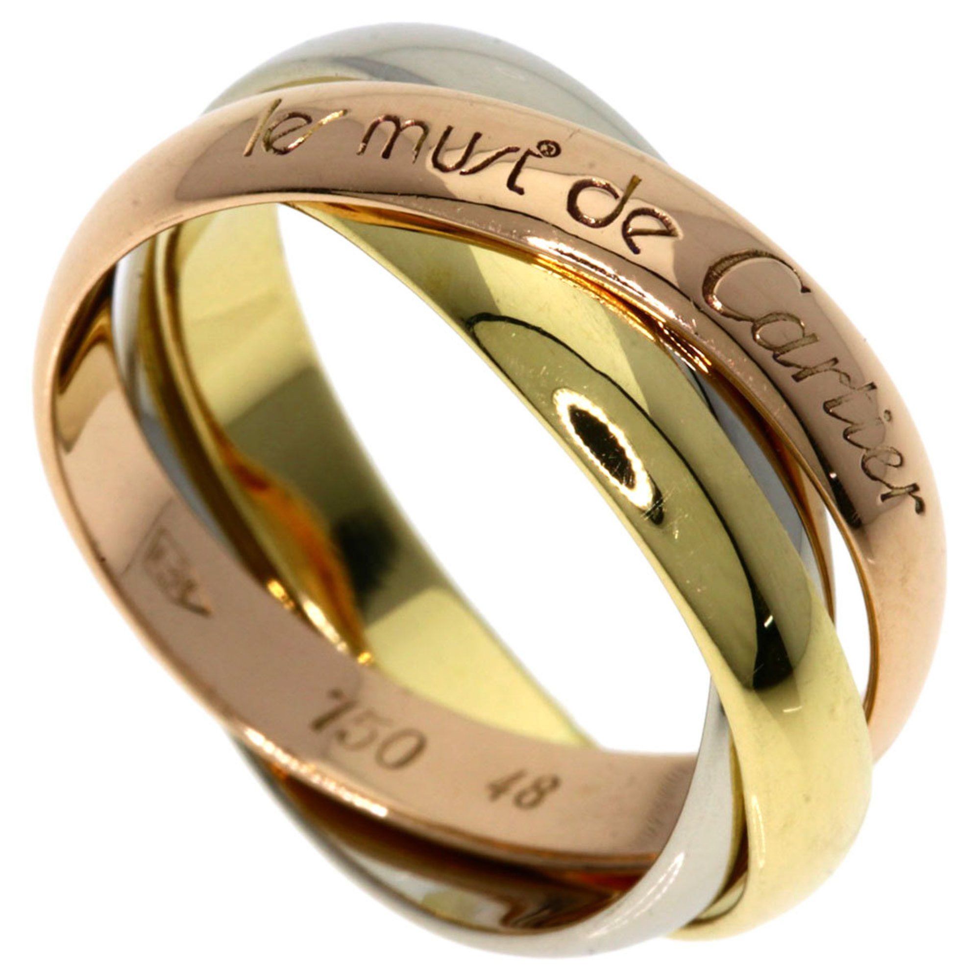Cartier Trinity #48 Ring 18K Yellow Gold K18WG K18PG Women's CARTIER
