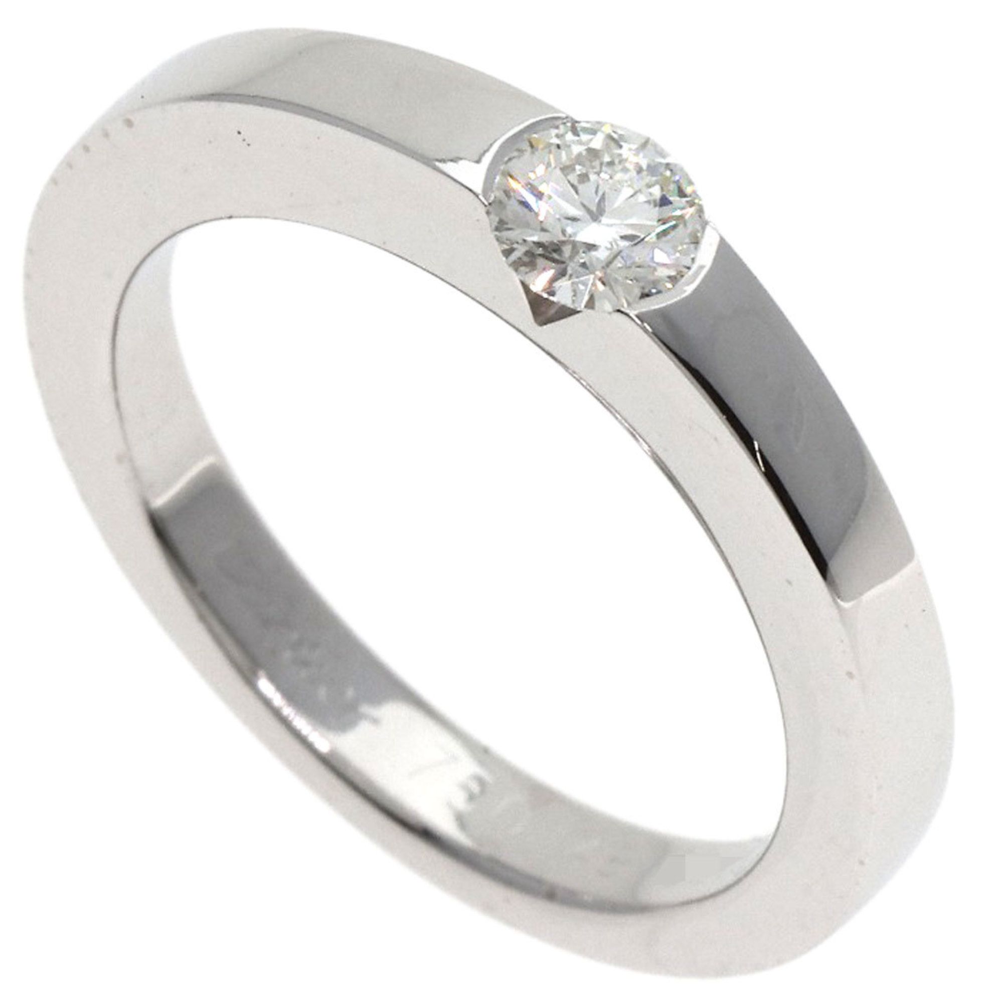Cartier Date with Diamond #48 Ring 18K White Gold Women's CARTIER