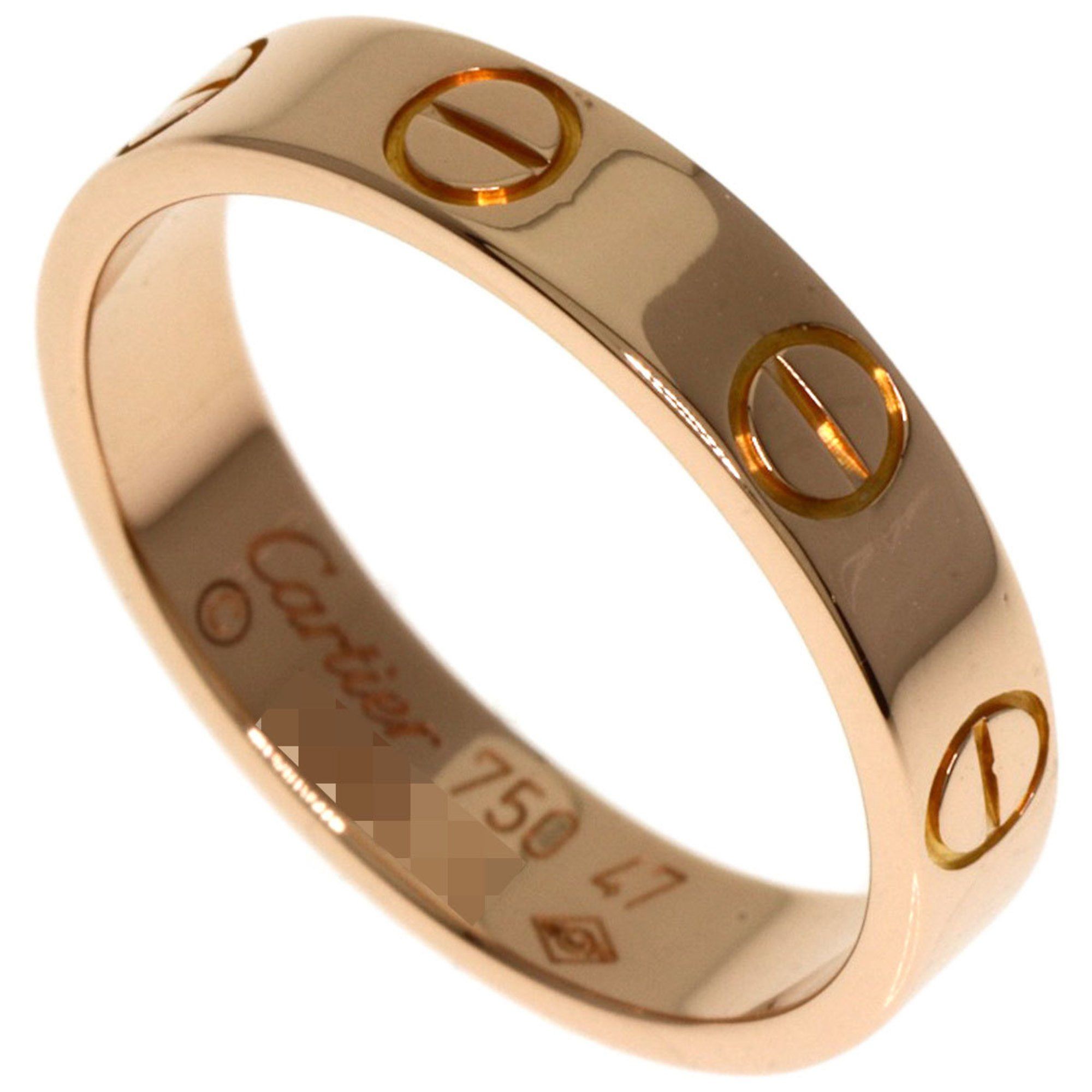 Cartier Mini Love Ring #47 Ring, K18 Pink Gold, Women's CARTIER