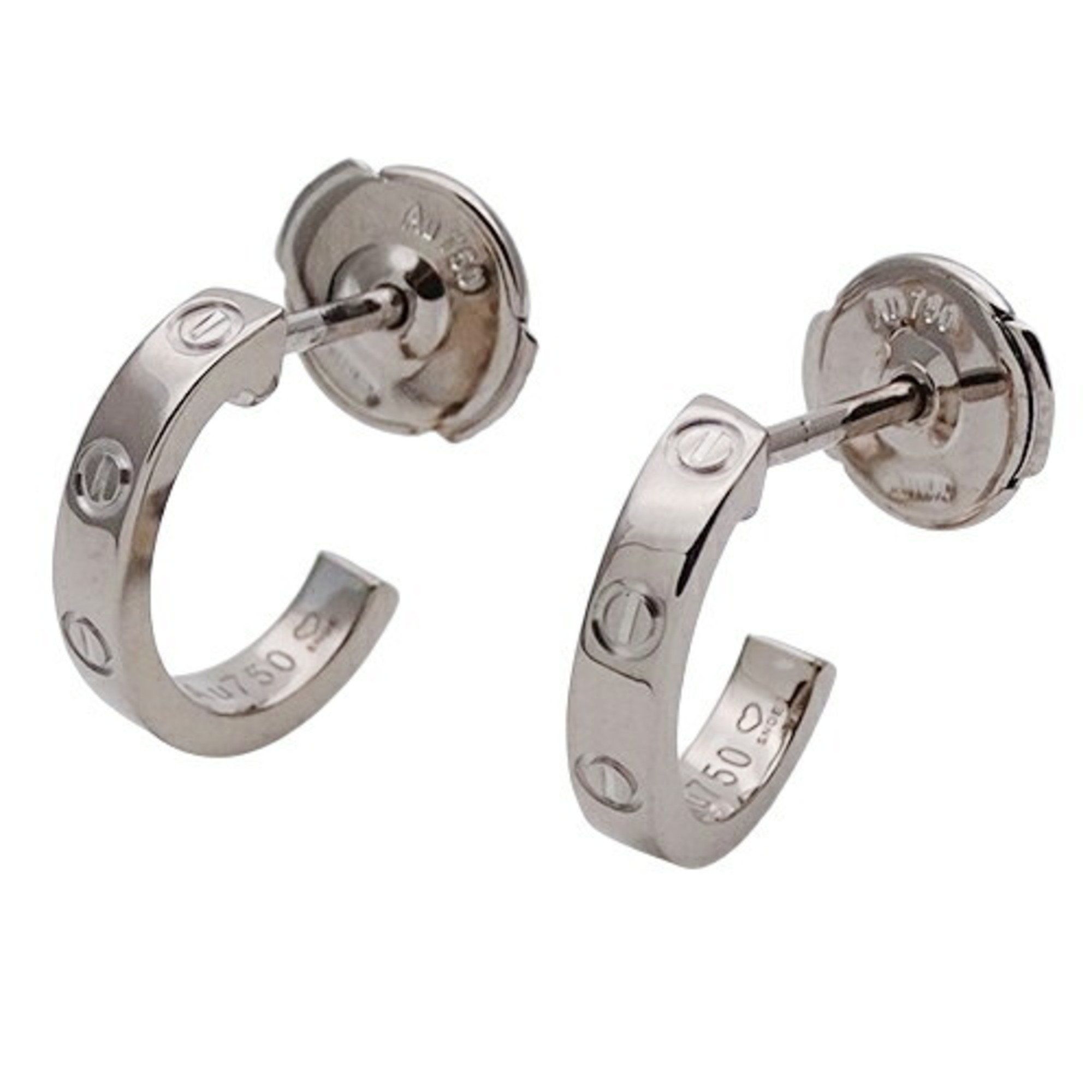 Cartier earrings for women, 750WG Mini Love, white gold