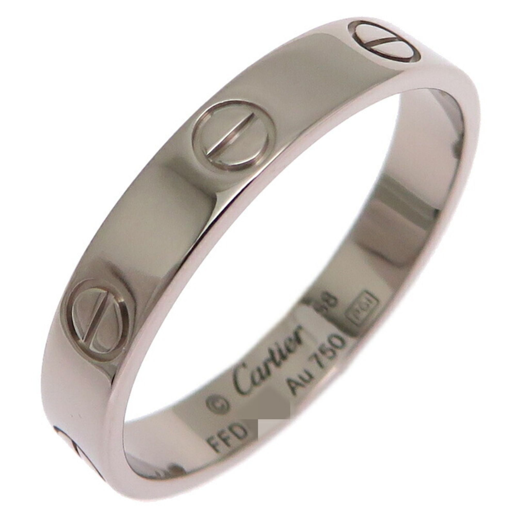 Cartier #58 Mini Love Men's Ring, 750 White Gold, Size 17.5