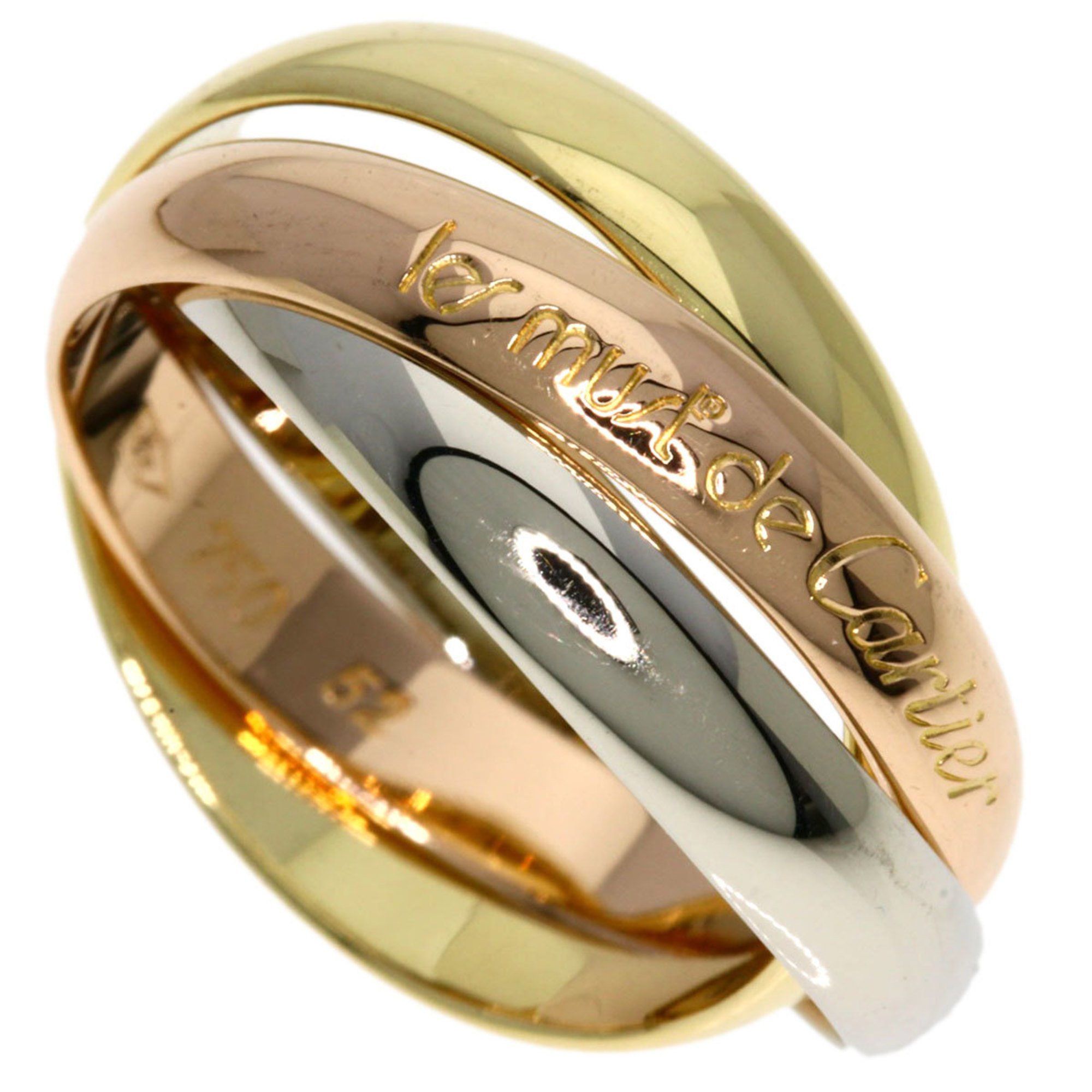 Cartier Trinity #52 Ring, K18 Yellow Gold, K18WG, K18PG, Women's, CARTIER