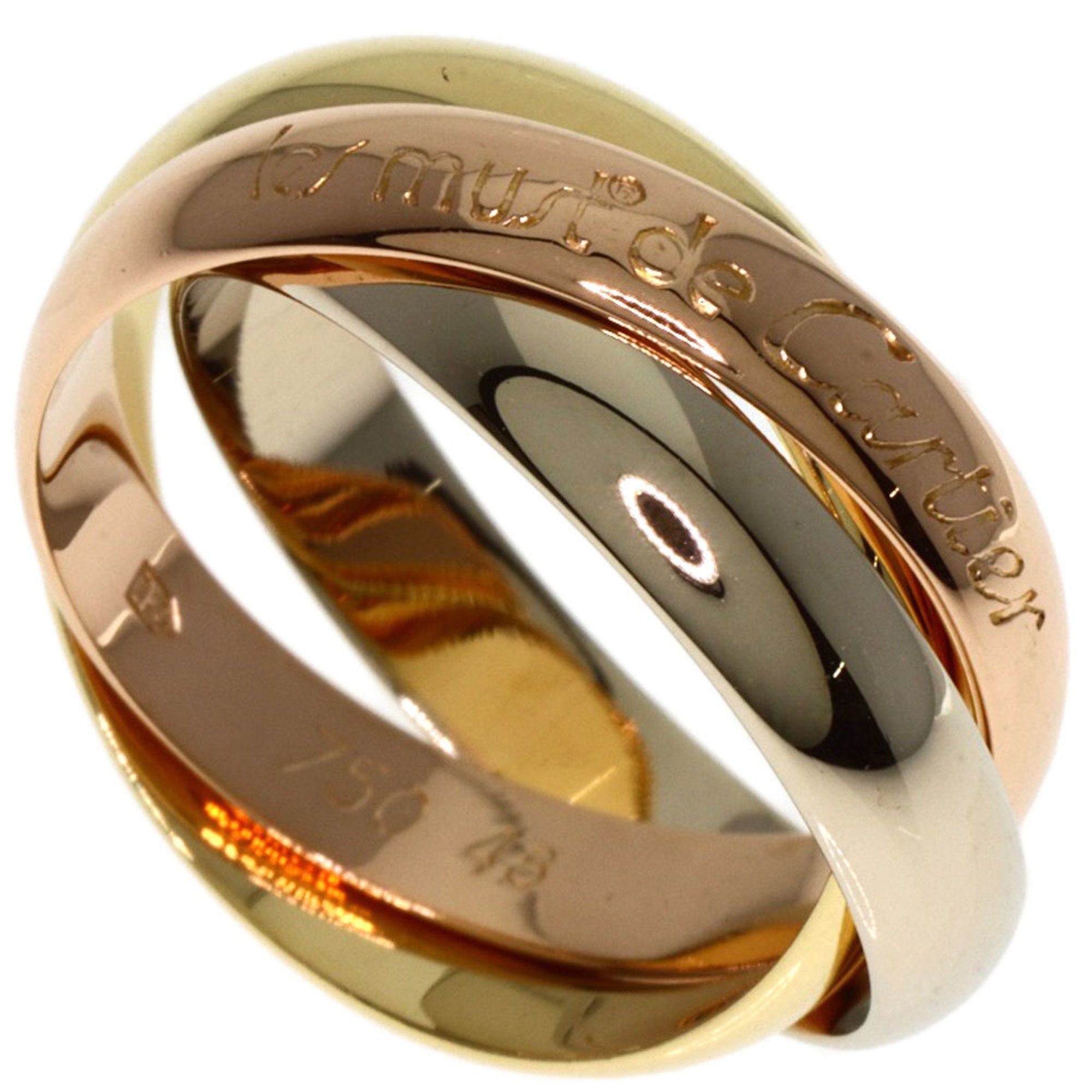 Cartier Trinity #48 Ring, K18 Yellow Gold, K18WG, K18PG, Women's, CARTIER