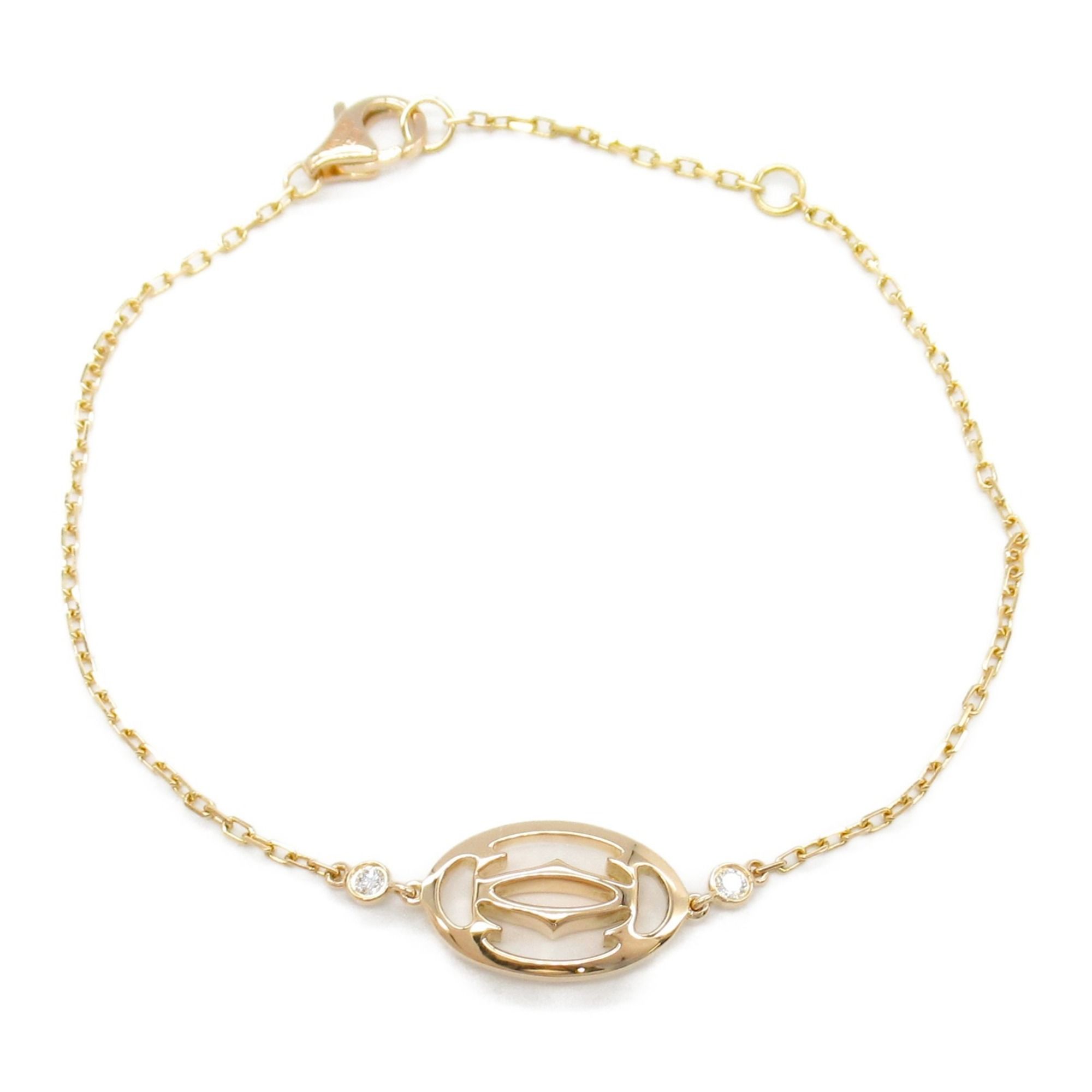 CARTIER Double C Diamond Bracelet 18KPG (Pink Gold) Ladies Clear