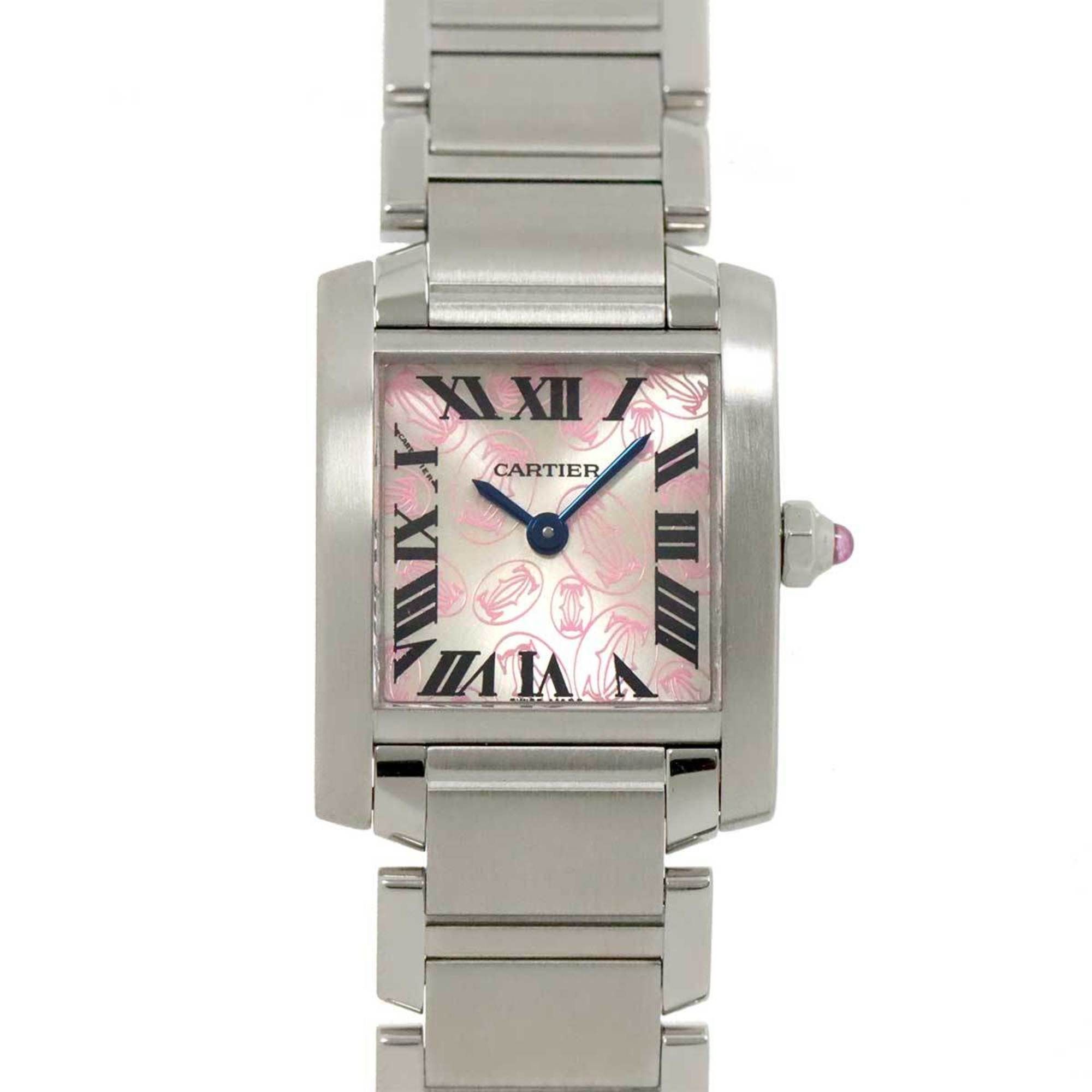 Cartier Tank Francaise SM Limited Edition W51031Q3 Ladies Watch Silver Pink Quartz