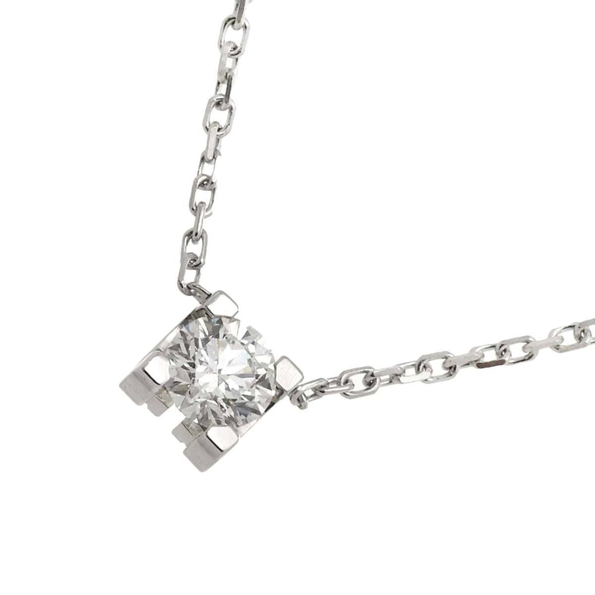 Cartier C De Diamond 0.21ct F VS1 3EX Necklace 42cm 18K WG 750