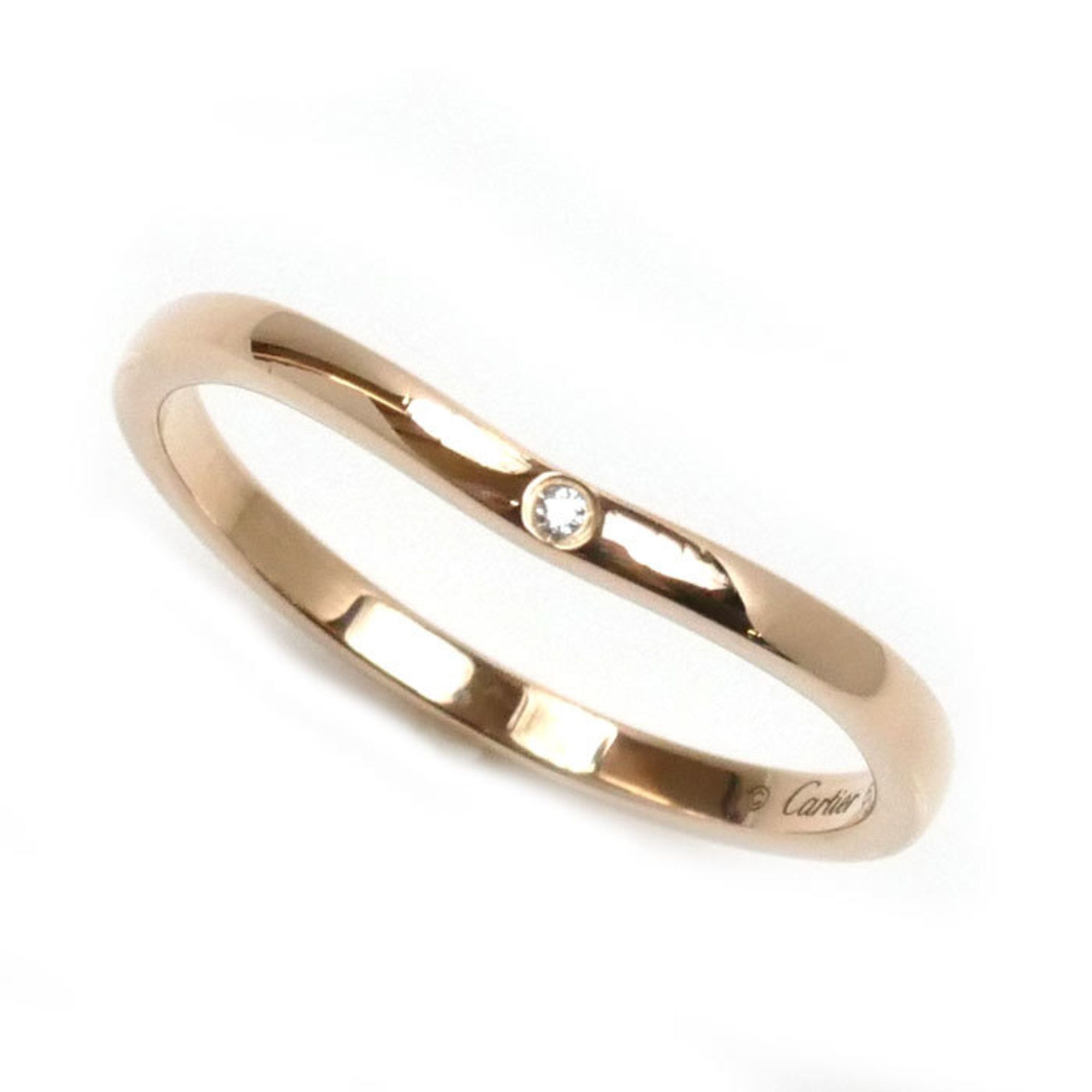 CARTIER K18PG Pink Gold Ballerina Wedding Ring B4098660 Diamond Size 20 60 2.7g Men's