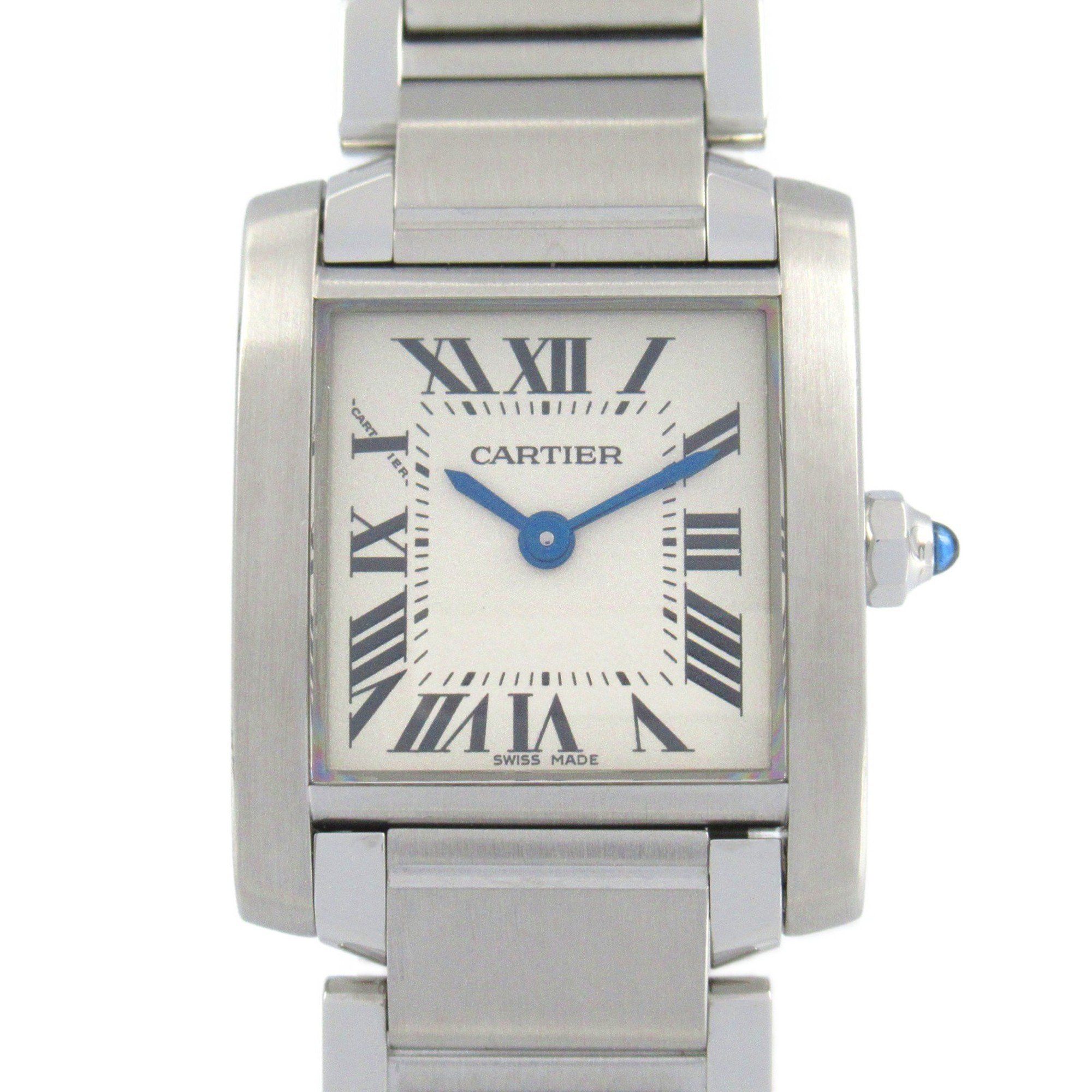 CARTIER Tank Francaise SM Watch Stainless Steel Ladies Ivory Silver W51008Q3