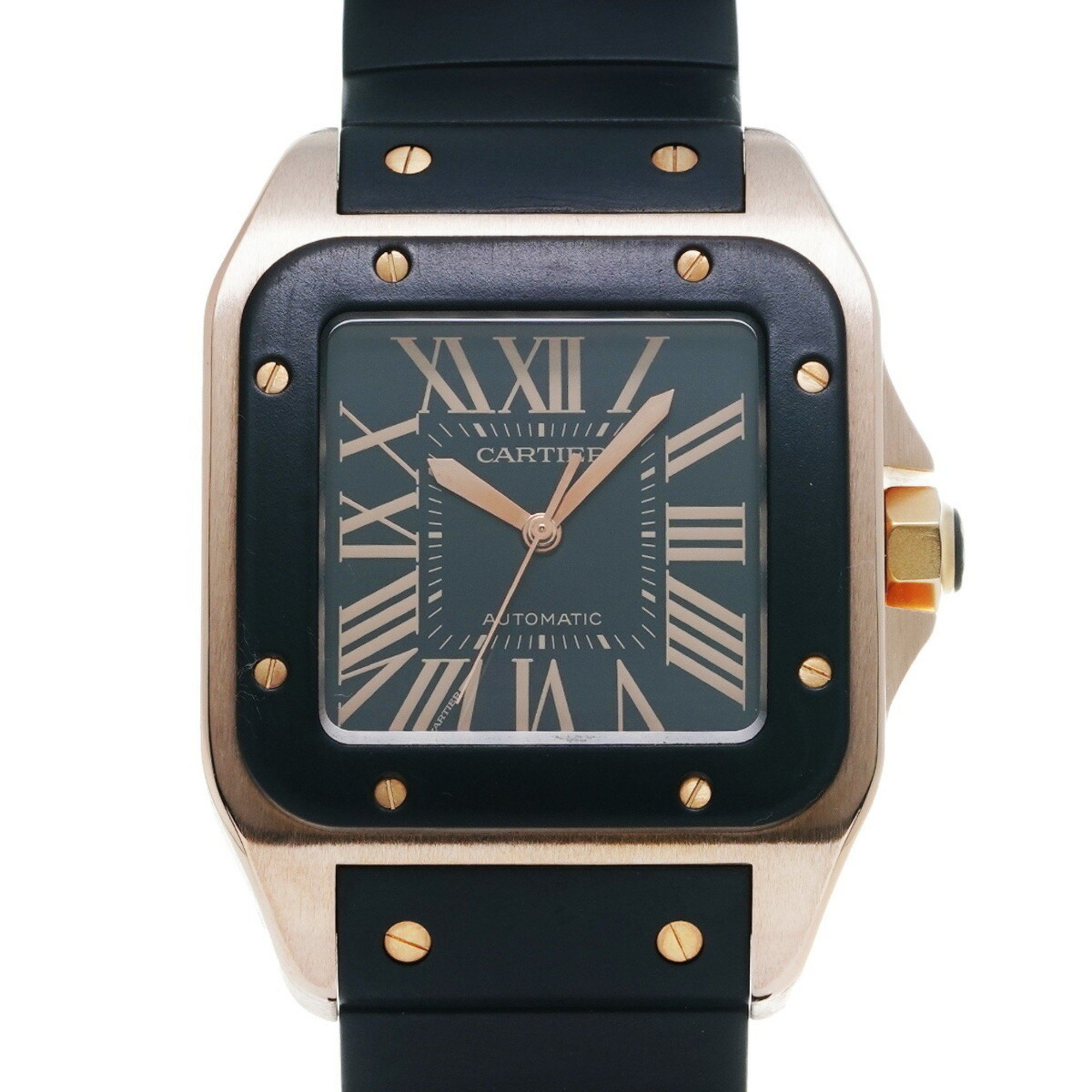 Cartier Santos 100 LM W2012U2 Black Men's Watch Automatic
