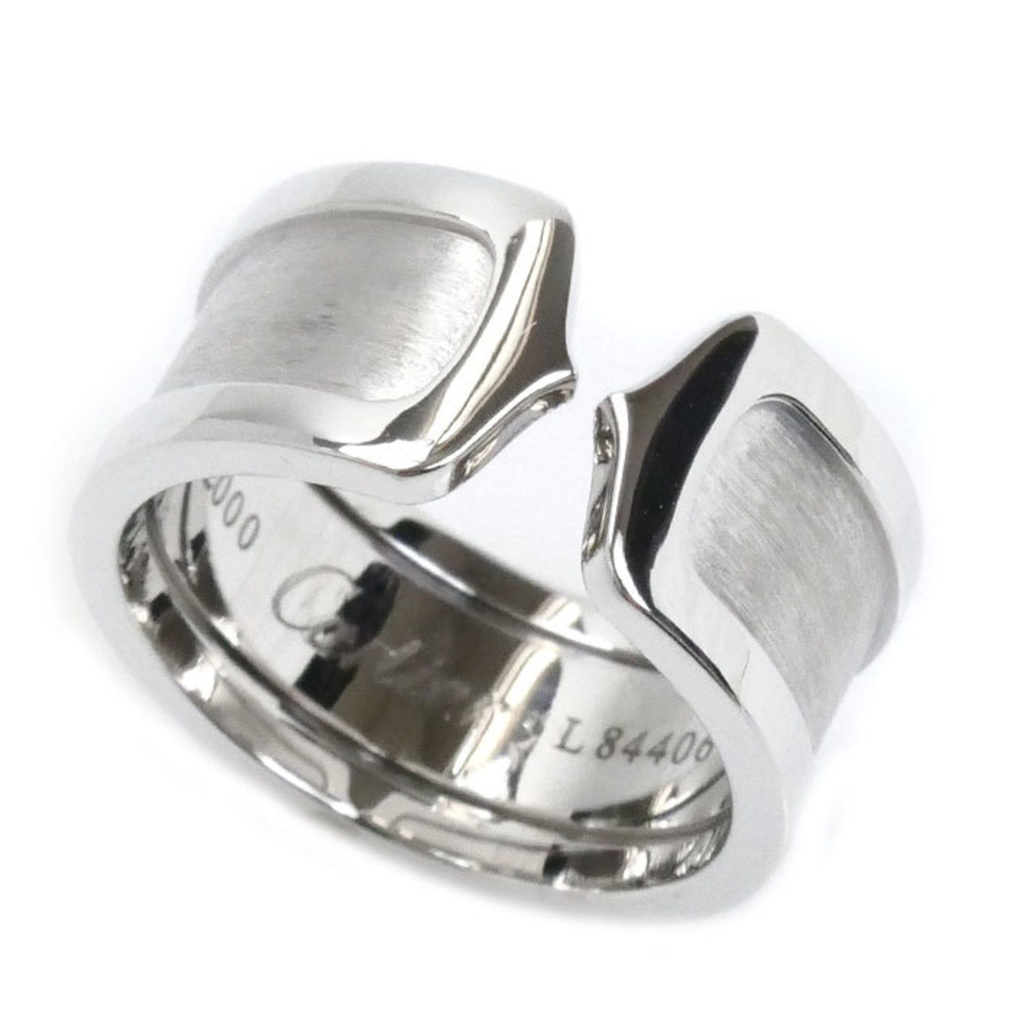 CARTIER 18KWG White Gold 2C Ring, Size 16, 56, 13g, Women's