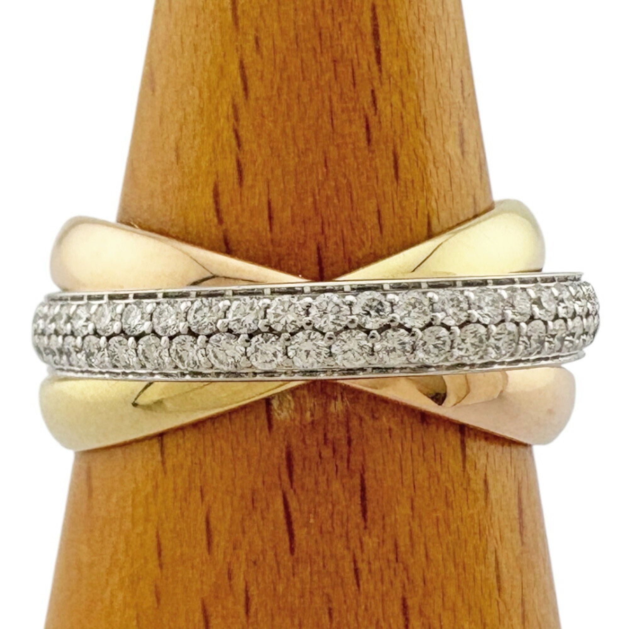 Cartier Trinity Ring, Size 9.5, 18K, Diamond, Women's, CARTIER