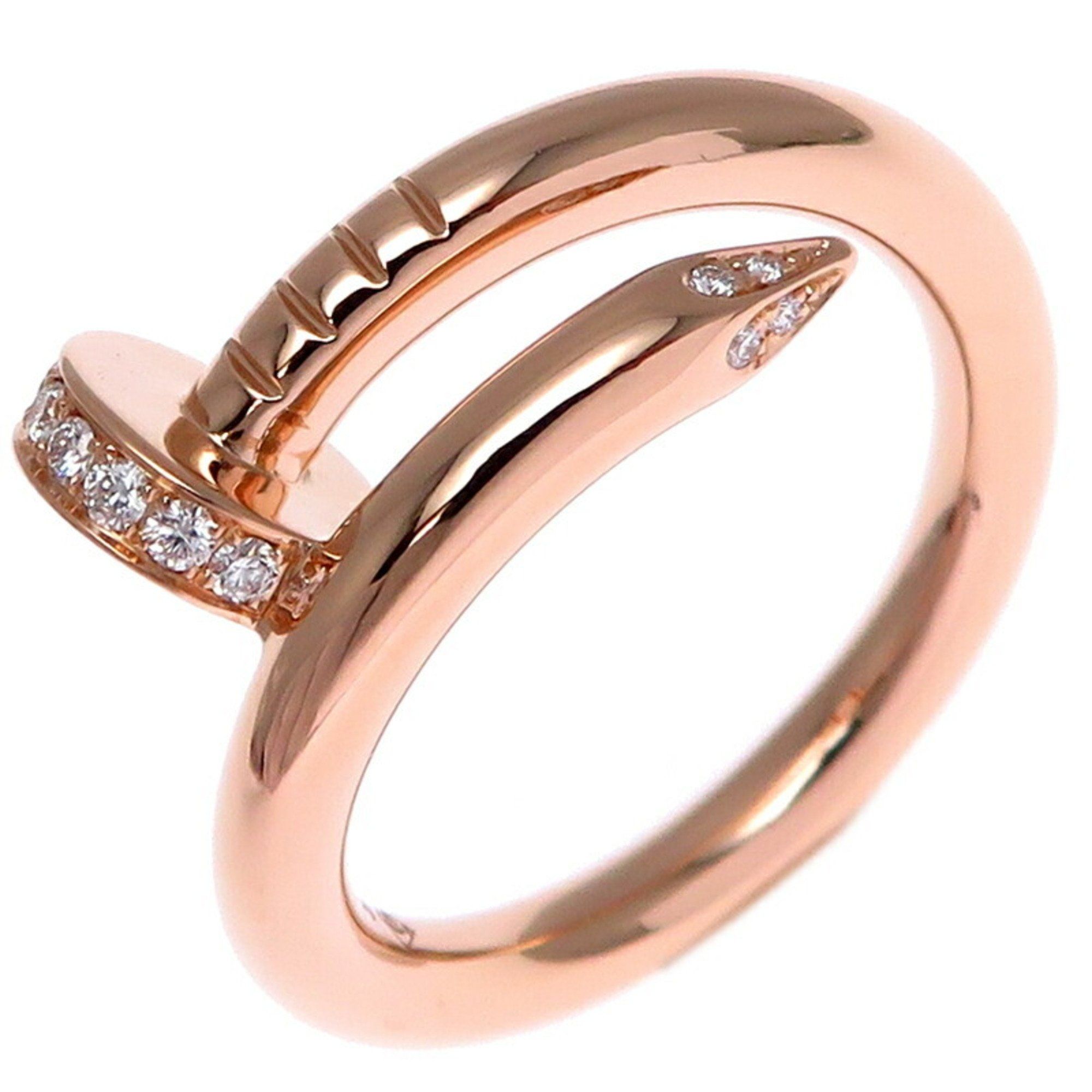 Cartier #51 Diamond Juste un Clou Ladies Ring B4094800 750 Pink Gold