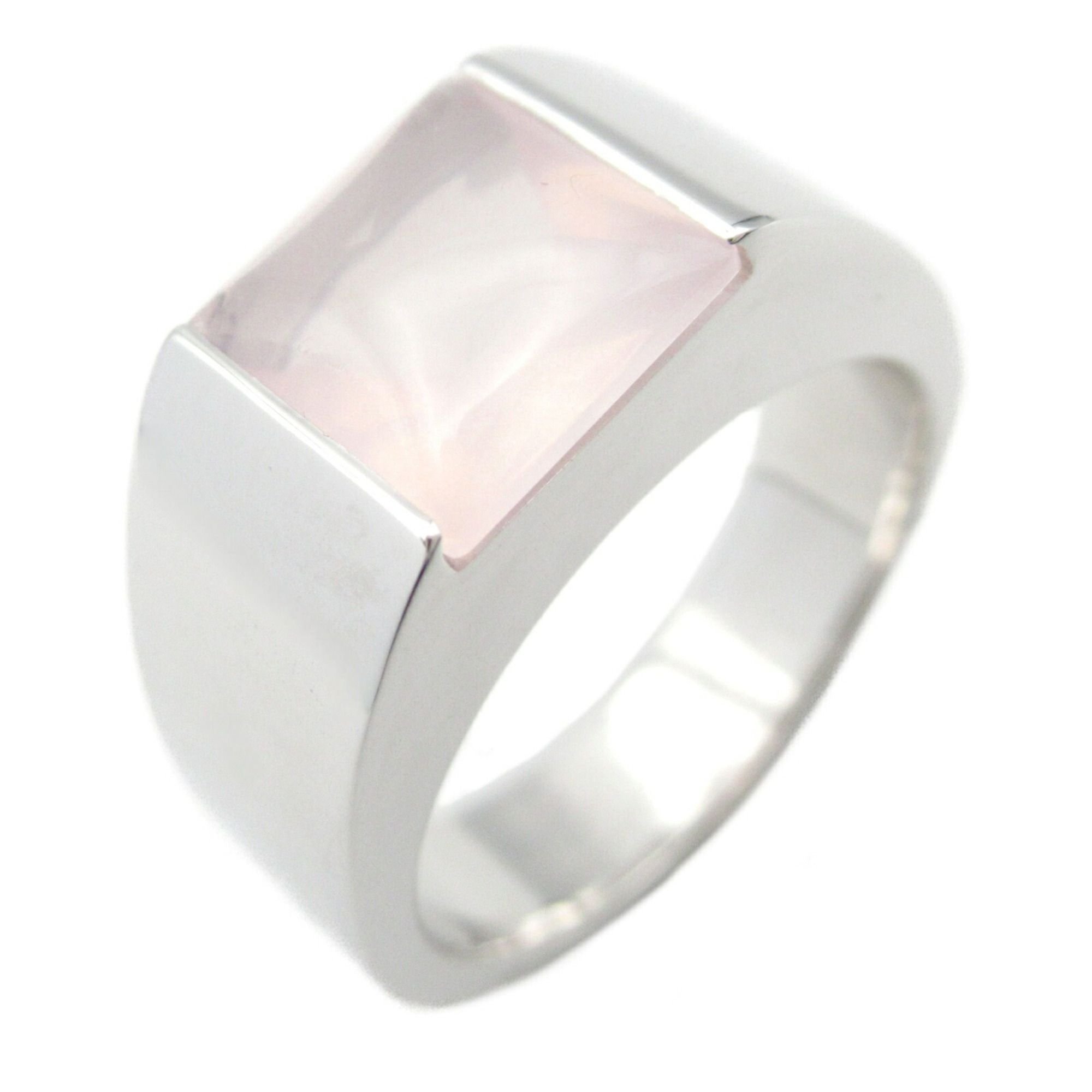 CARTIER Tank Rose Quartz Ring, 18KWG (White Gold), Quartz, Women's, Pink