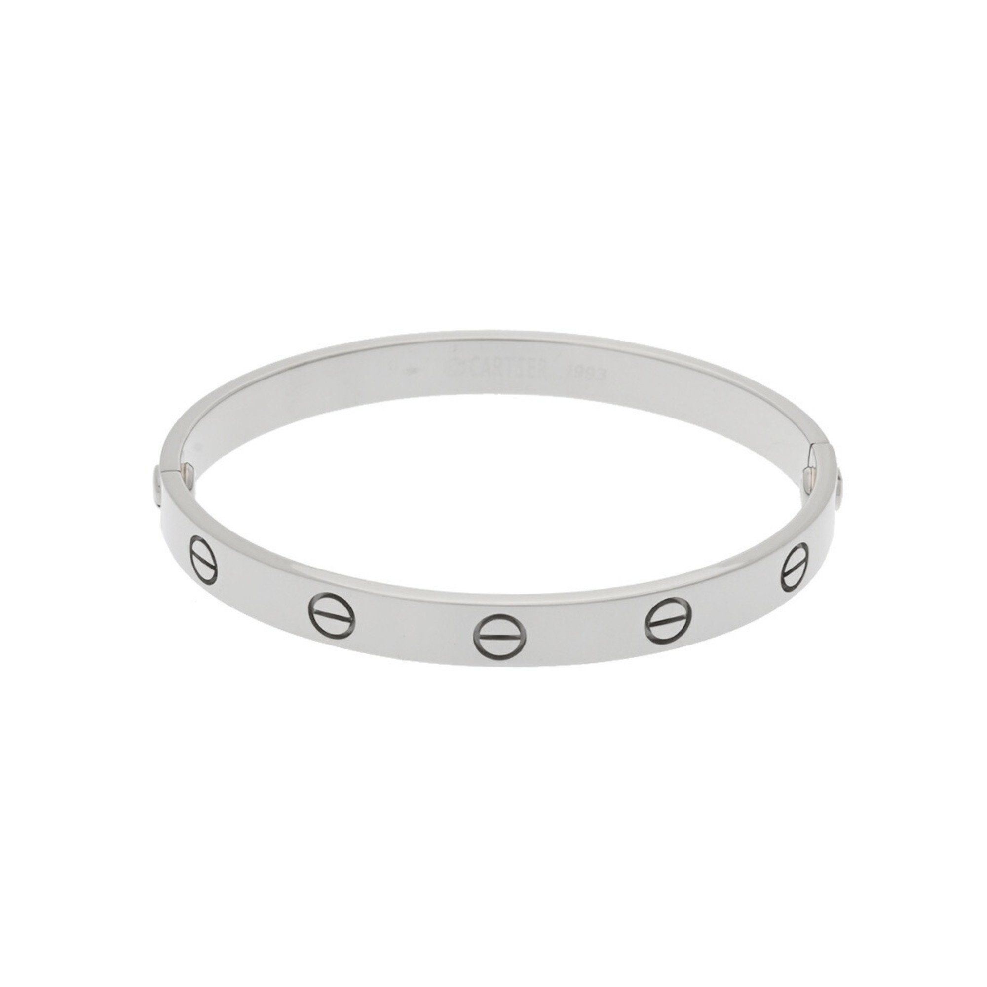 CARTIER Love Bracelet #17 Women's K18 White Gold