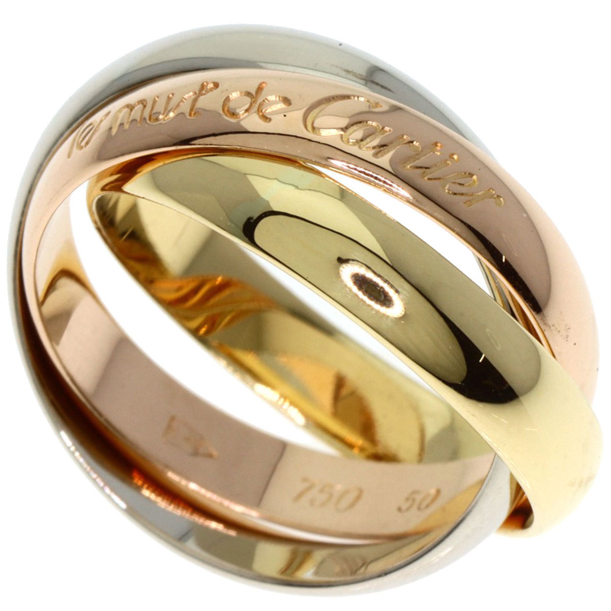 Cartier Trinity #50 Ring 18K Yellow Gold 18KWG 18KPG Women's CARTIER