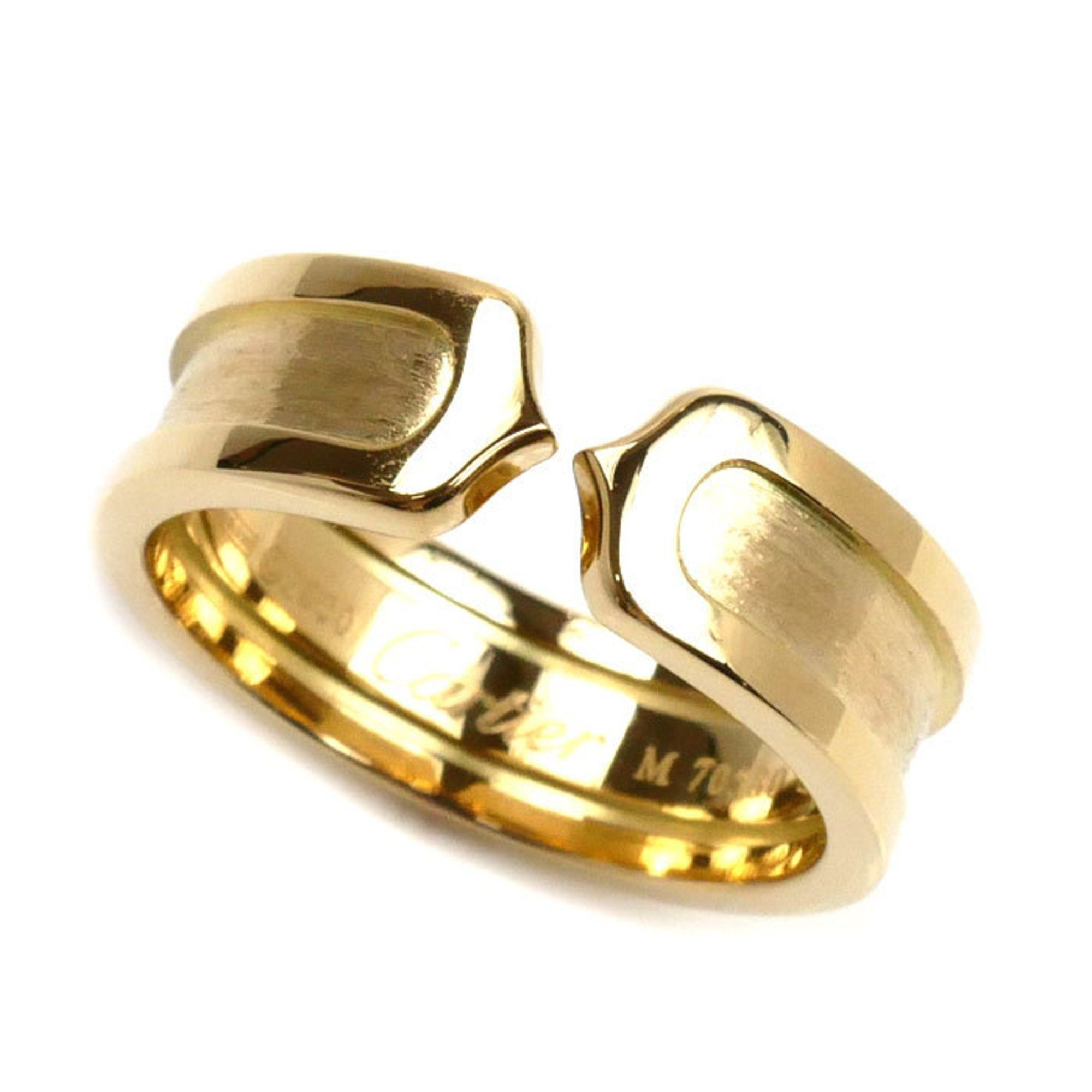 CARTIER 18KYG Yellow Gold C2 Ring, Size 14.5, 55, 7.6g, Women's