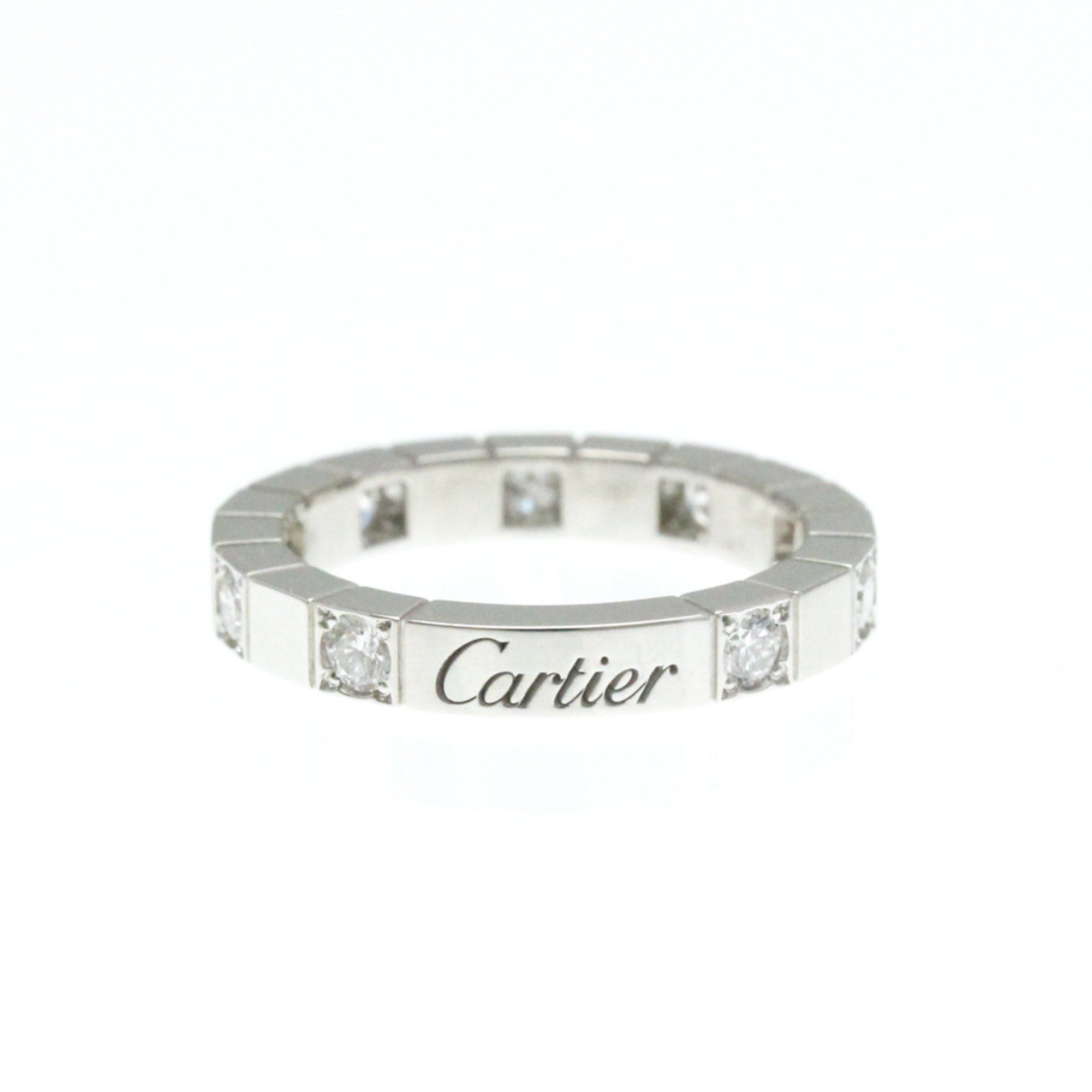 Cartier Lanieres Half Diamond Ring White Gold (18K) Fashion Diamond Band Ring Silver