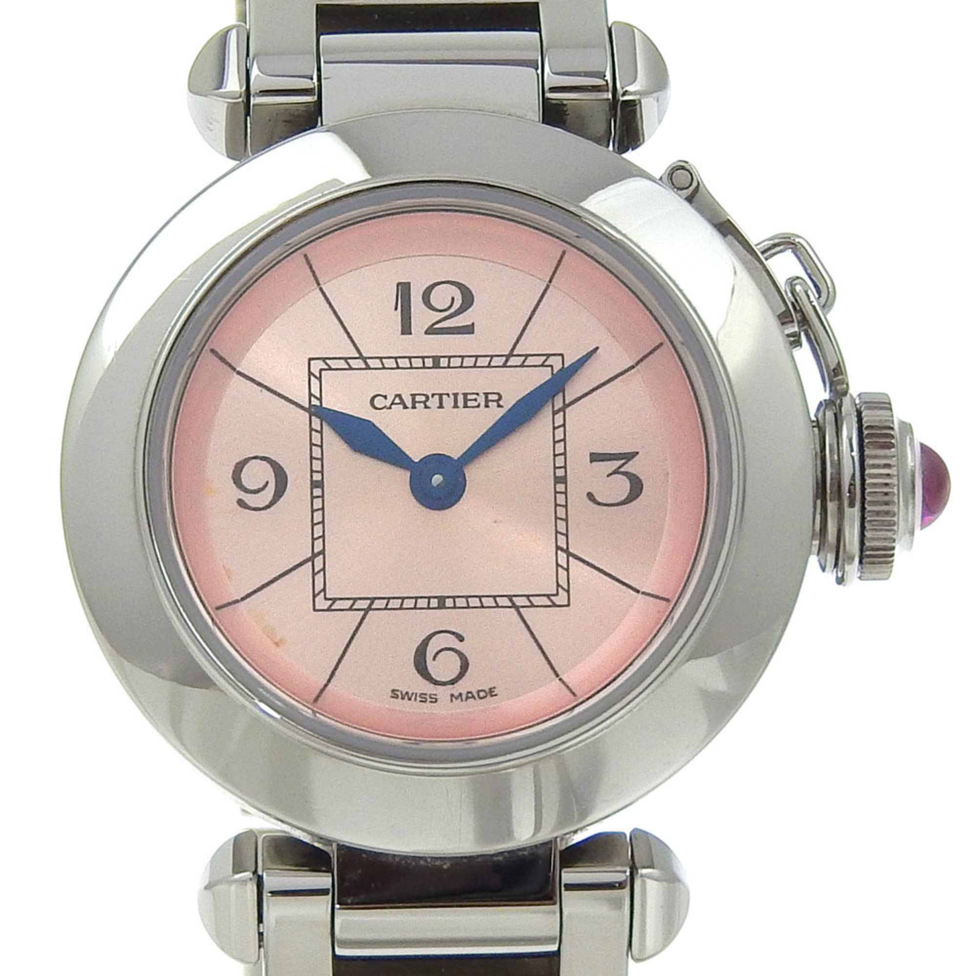 Cartier Miss Pacha Watch W3140008 Stainless Steel Quartz Analog Display Pink Dial Mispacha Ladies