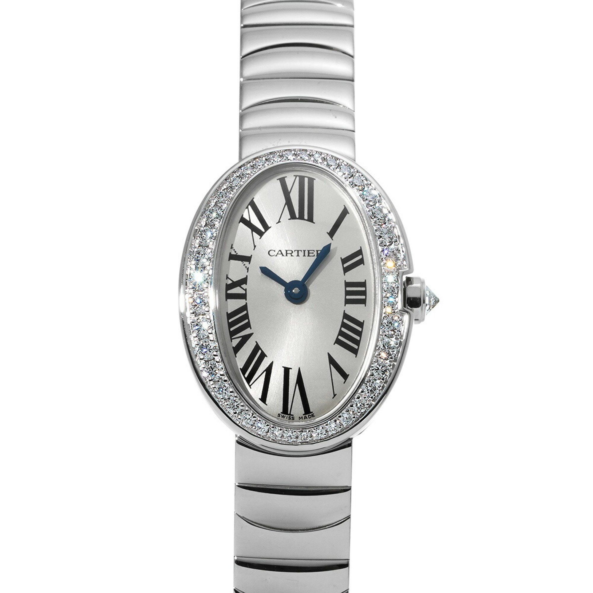 Cartier Mini Baignoire WB520025 Silver Ladies Watch Quartz