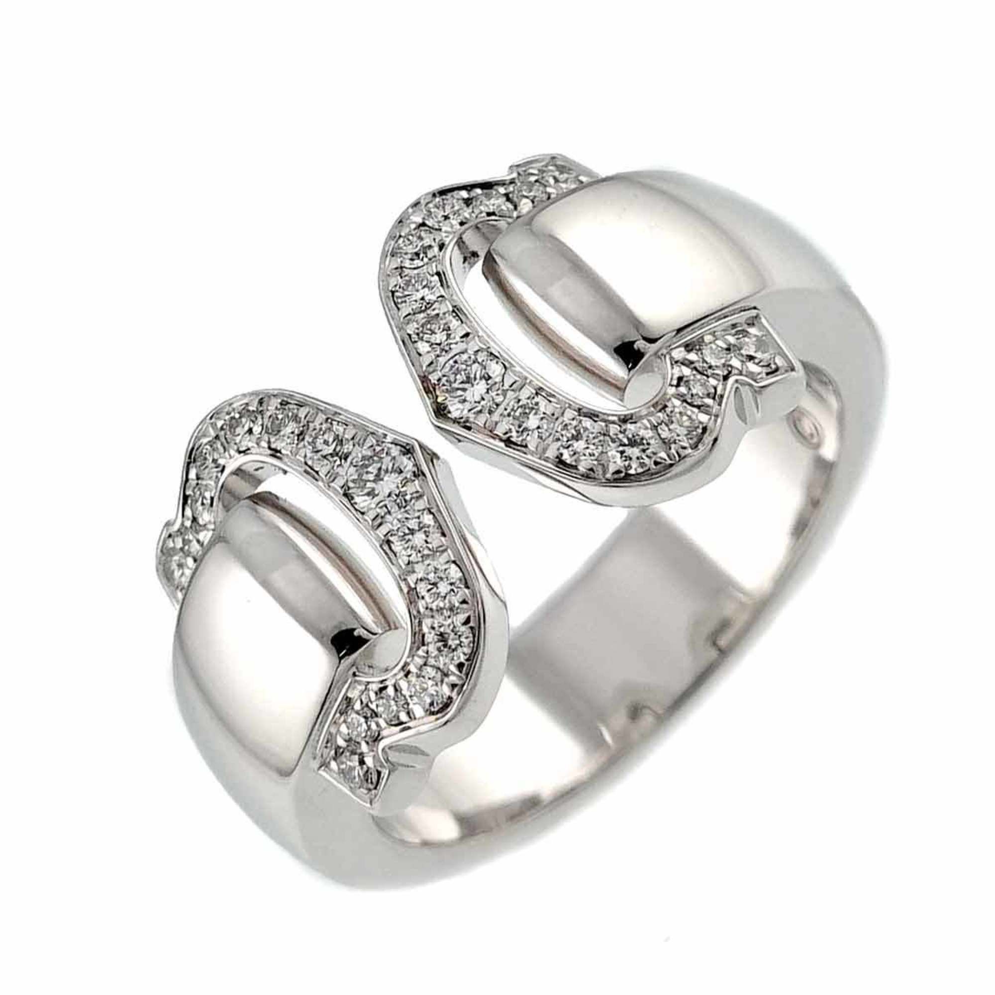 Cartier Bouclé #48 Ring Diamond K18 WG White Gold 750 2C
