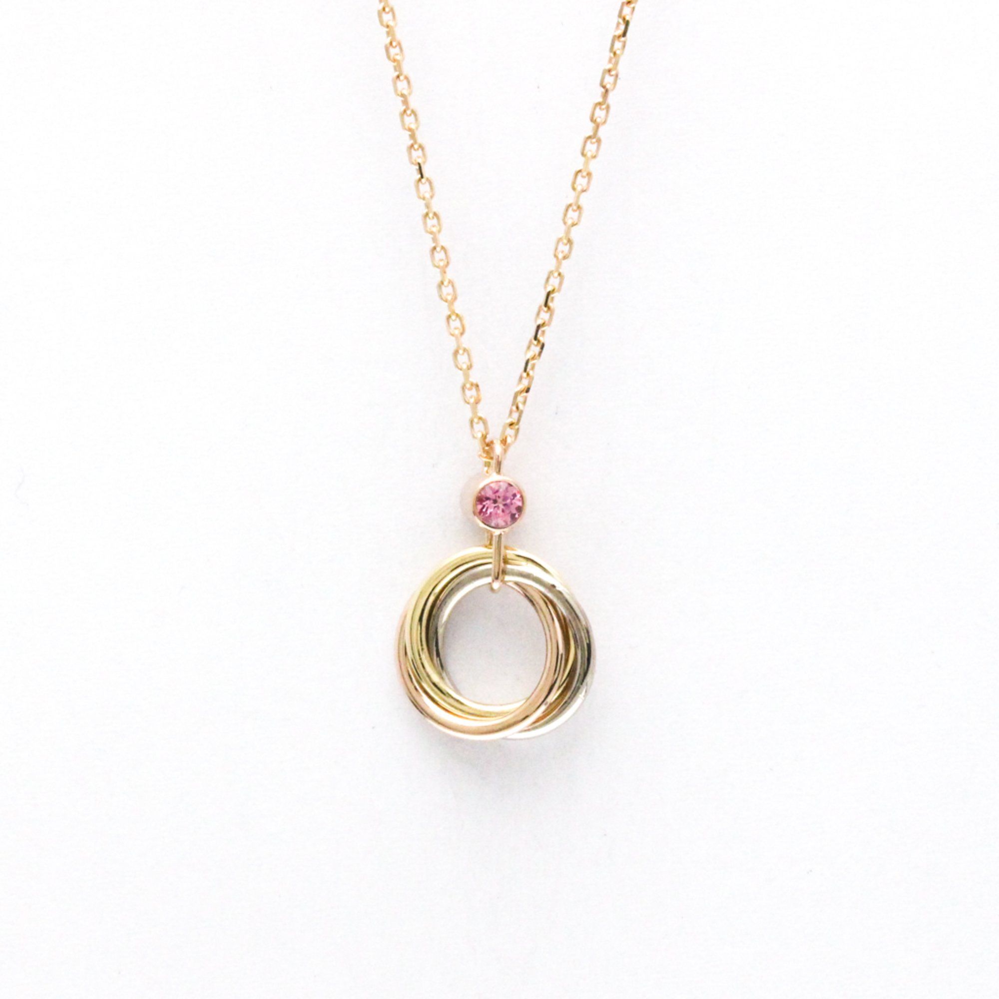 Cartier Baby Trinity Necklace 1P Pink Sapphire Pink Gold (18K),White Gold (18K),Yellow Gold (18K) Sa
