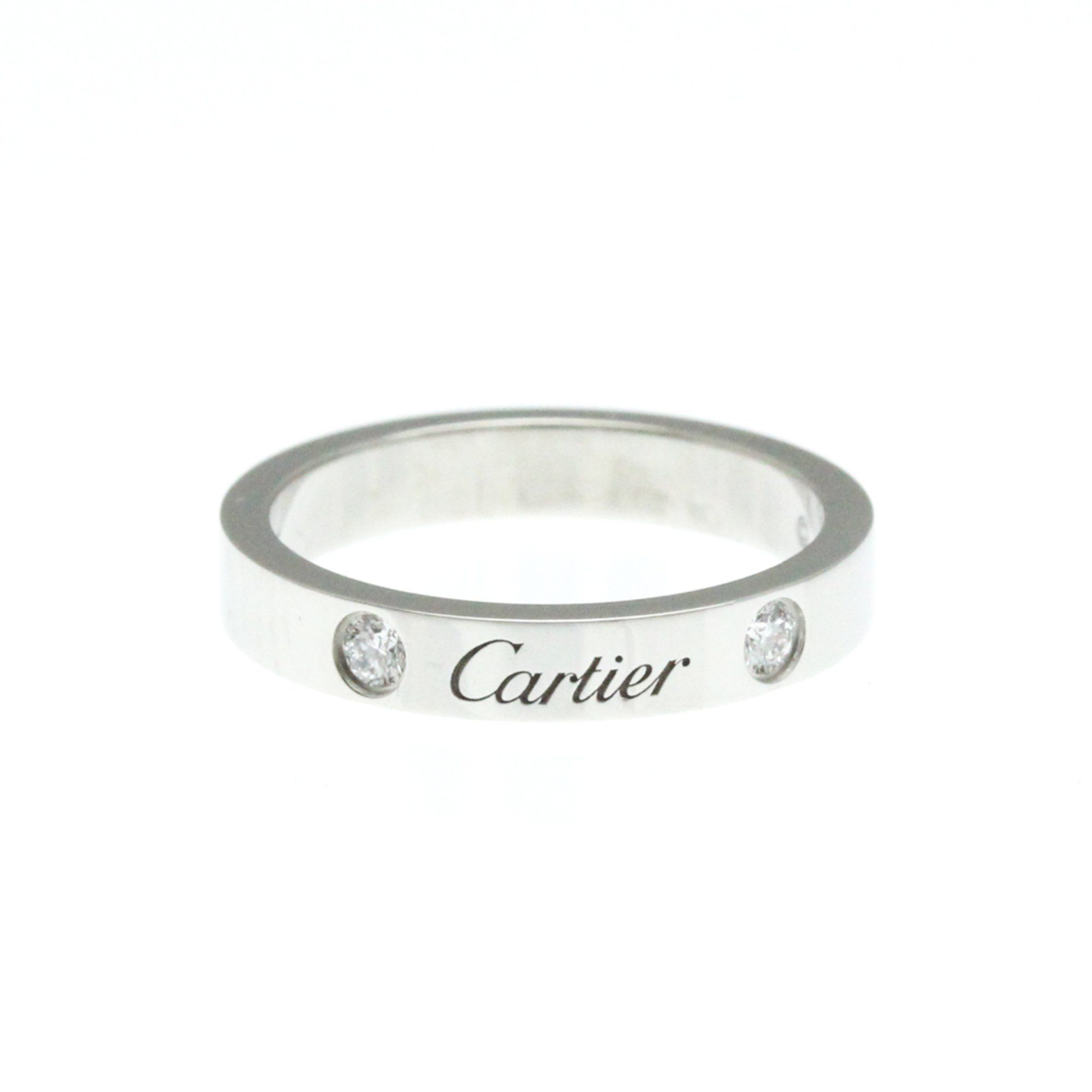 Cartier C De Cartier Wedding Ring B4077849 Platinum Fashion Diamond Band Ring Silver