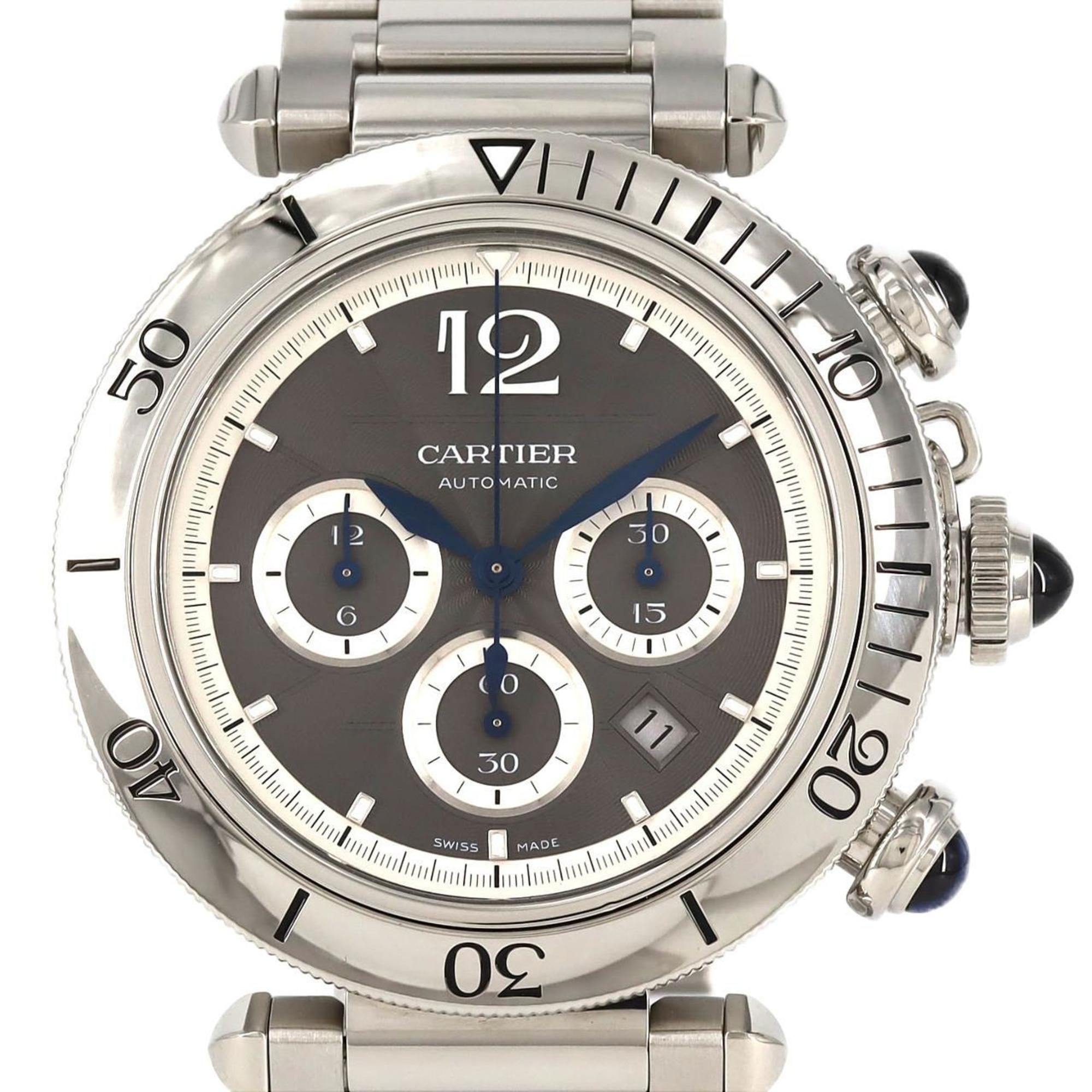 Cartier Pasha de Chronograph WSPA0027 SS Wristwatch Automatic