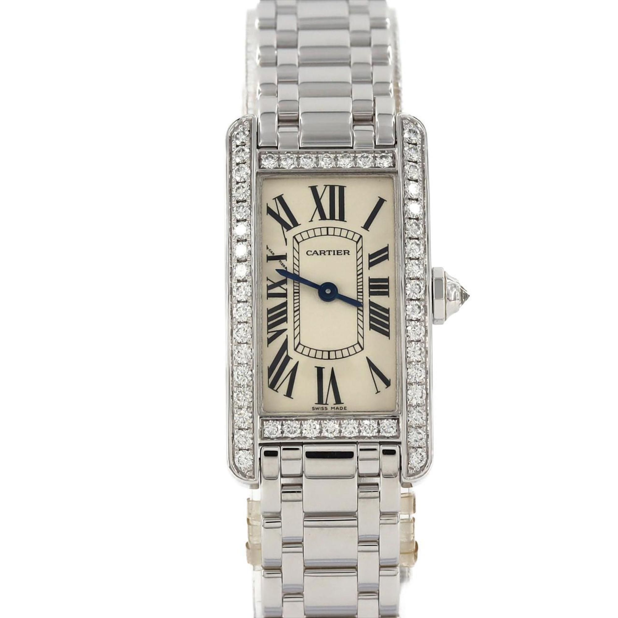 Cartier Tank American SM WG Cross D WB7073L1 Wristwatch Quartz