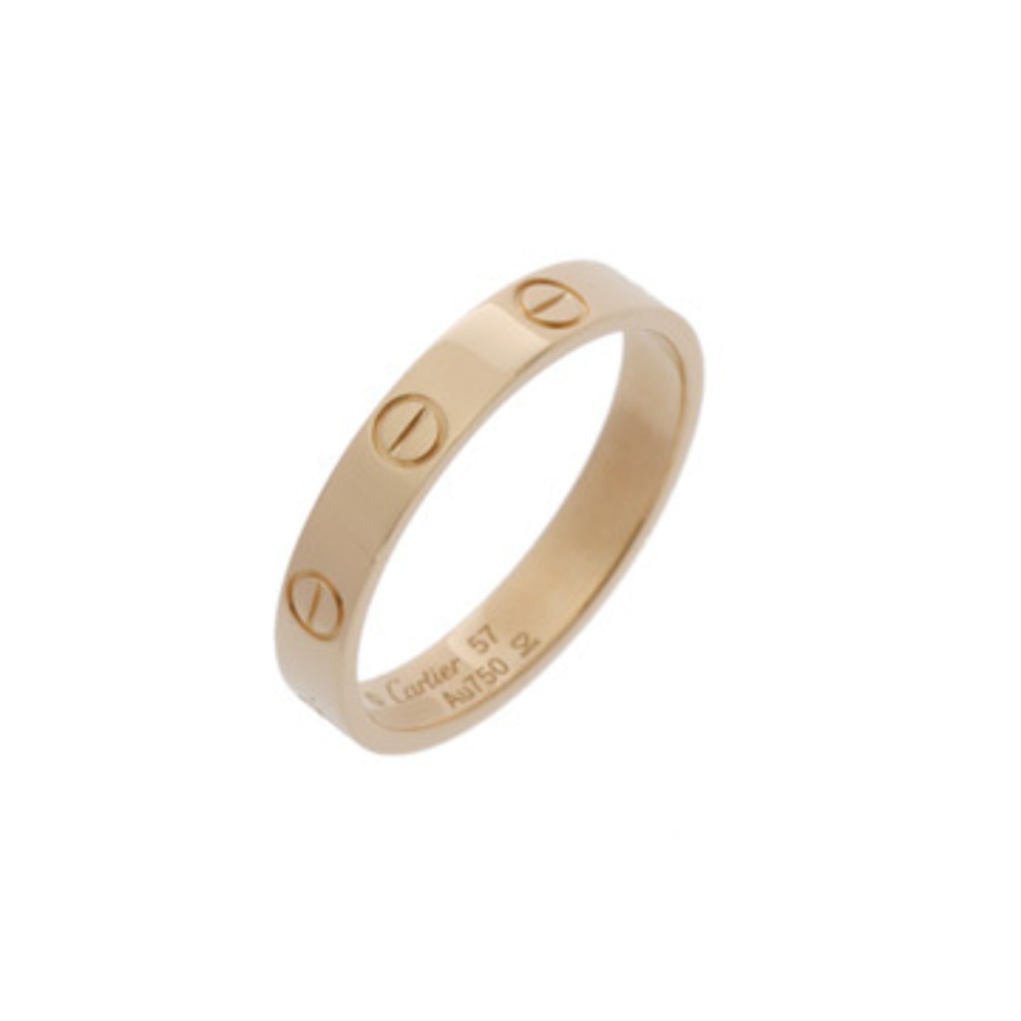 CARTIER Cartier Mini Love Ring #57 Size 17 Women's 18K Yellow Gold YG