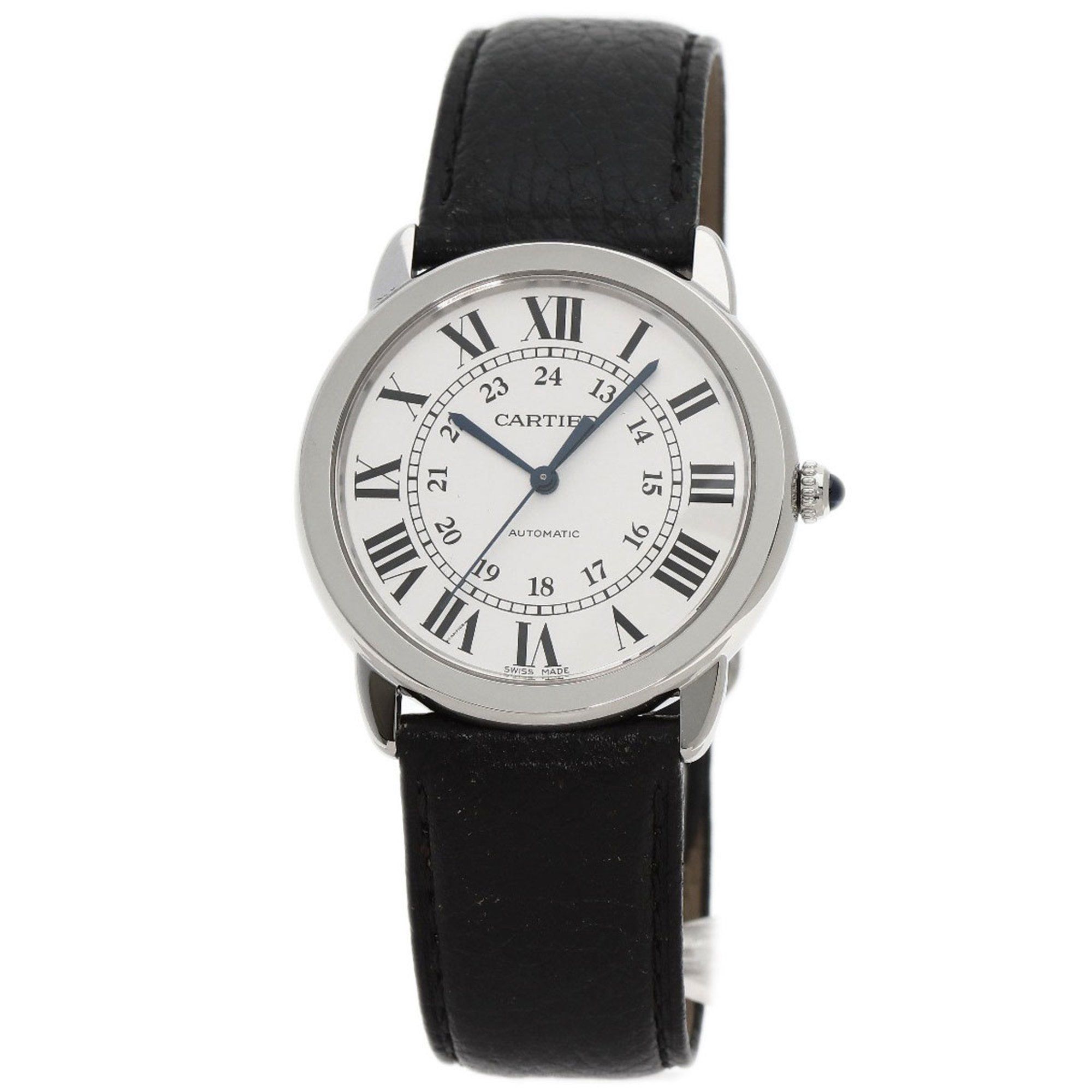 Cartier WSRN0021 Rondo Solo 36mm De Watch Stainless Steel Leather Men's CARTIER