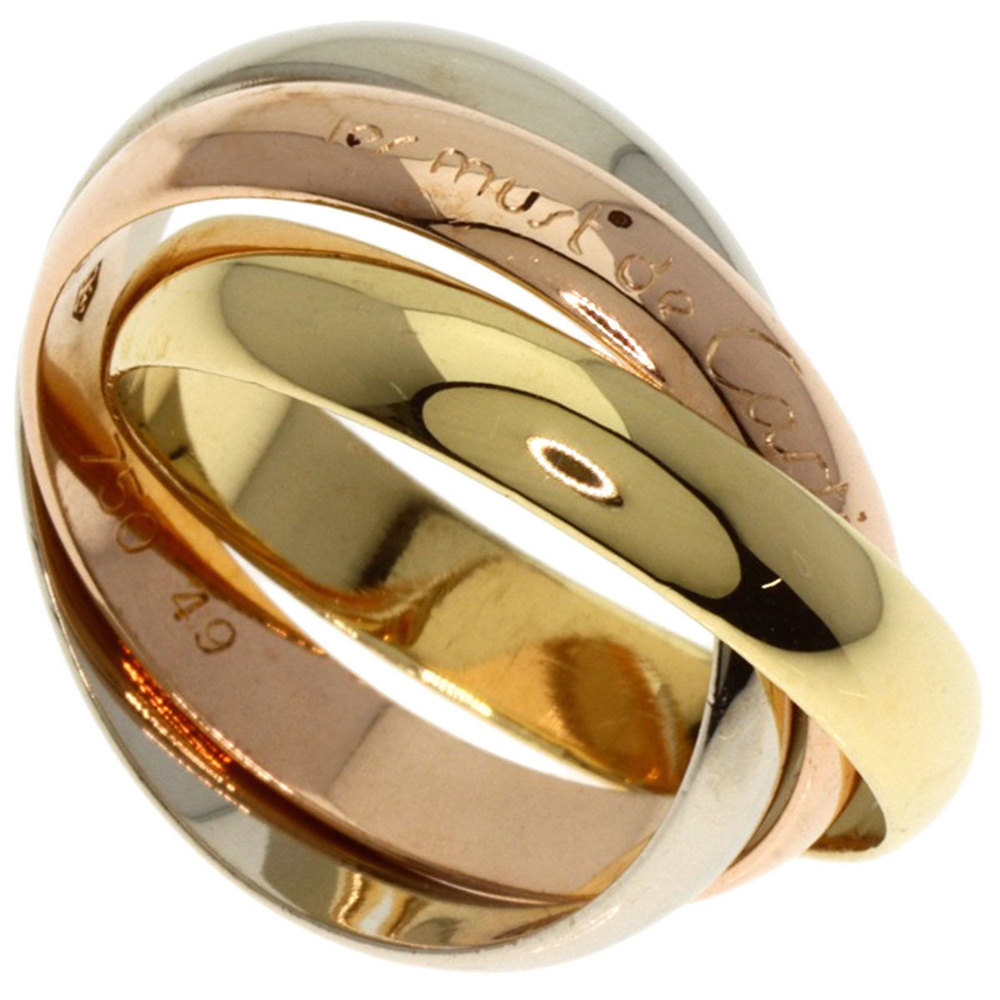 Cartier Trinity #49 Ring 18K Yellow Gold 18KWG 18KPG Women's CARTIER