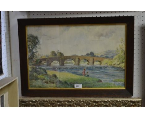 W**R**Wodicott (early 20th century)By the Arched Bridgesigned, watercolour,  32cm x 50cm