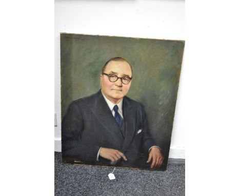 Robert Swan (20th century)Portrait of Arthur Monk Esqsigned, dated 1961, inscribed to verso, oil on canvas, 76cm x 63cm