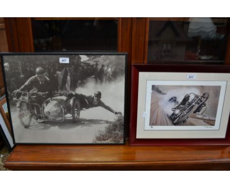 Pictures and Prints - M Squires, by and after, Vintage Speedway, signed, numbered 2/OE, 34.5cm x 25.5cm; another, similar, 18
