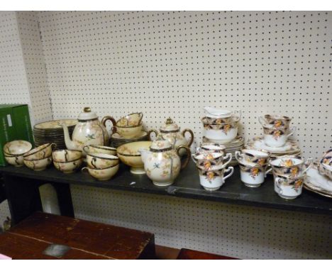 Forty two piece Japanese eggshell porcelain tea service and a twelve place Staffordshire china teaset