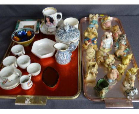 Parcel of miscellaneous items to include a child's teaset, Poole pottery, commemorative items, Capodimonte, Pendelfin rabbits