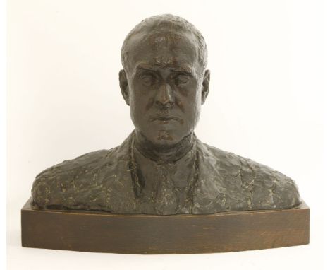 *Gvula Geiger (French, 1897-1981)A head and shoulders bust of a man, inscribed 'Gvula Geiger, 1930' and 'Guss R Barth',34.5cm