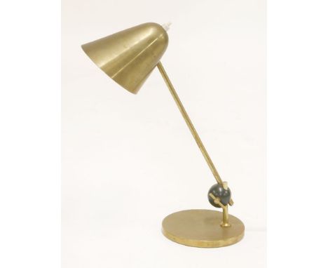 A French gilt metal table lamp,38cm high