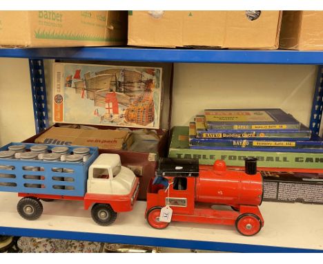 Tri-ang Express Train and Milk Truck, Bayko Building kits, Airfix HMS Prince, Meccano, etc.