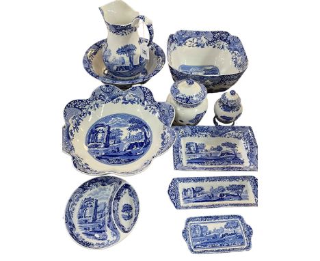 Collection of Spode Italian blue and white porcelain, ten pieces.