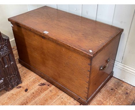 Victorian oak trunk, 49cm by 82cm by 44cm.